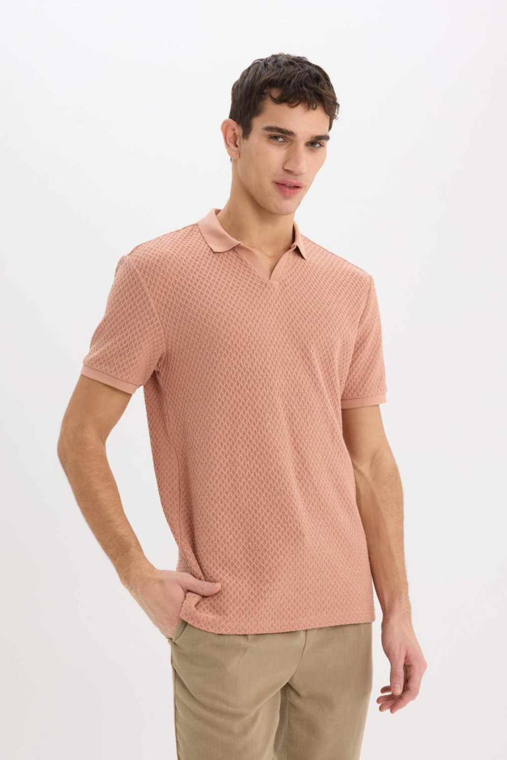 DeFacto Regular Fit Polo Yaka Kısa Kollu Tişört E1215AX25SM görsel 6