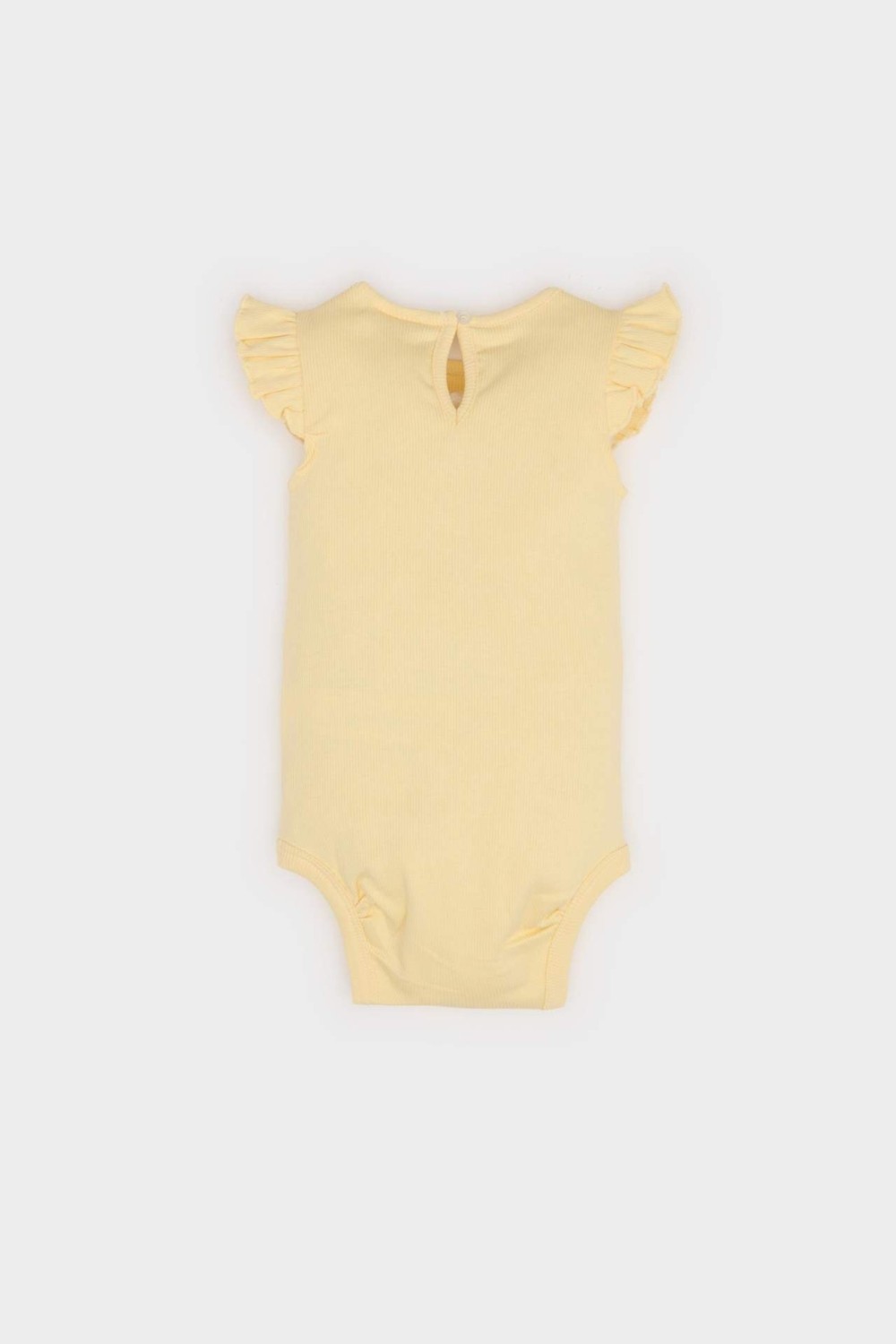 DeFacto Bisiklet Yaka Hayvan Desenli Fitilli Kaşkorse Kısa Kollu Çıtçıtlı Body Kız Bebek Yenidoğan E7945A525SM görsel 7