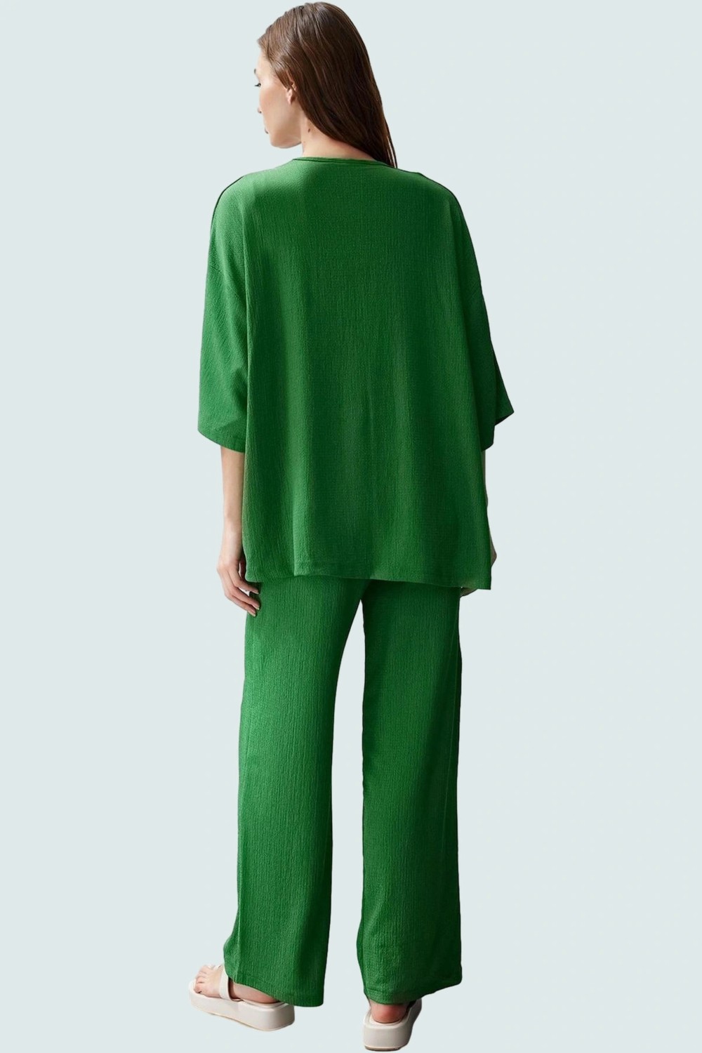 Ersefa Yazlık Kadın Kimono Pantolon Takım Rahat Şık ve Çok Yönlü Trend Tasarım Modern Stil Görünüm görsel 3