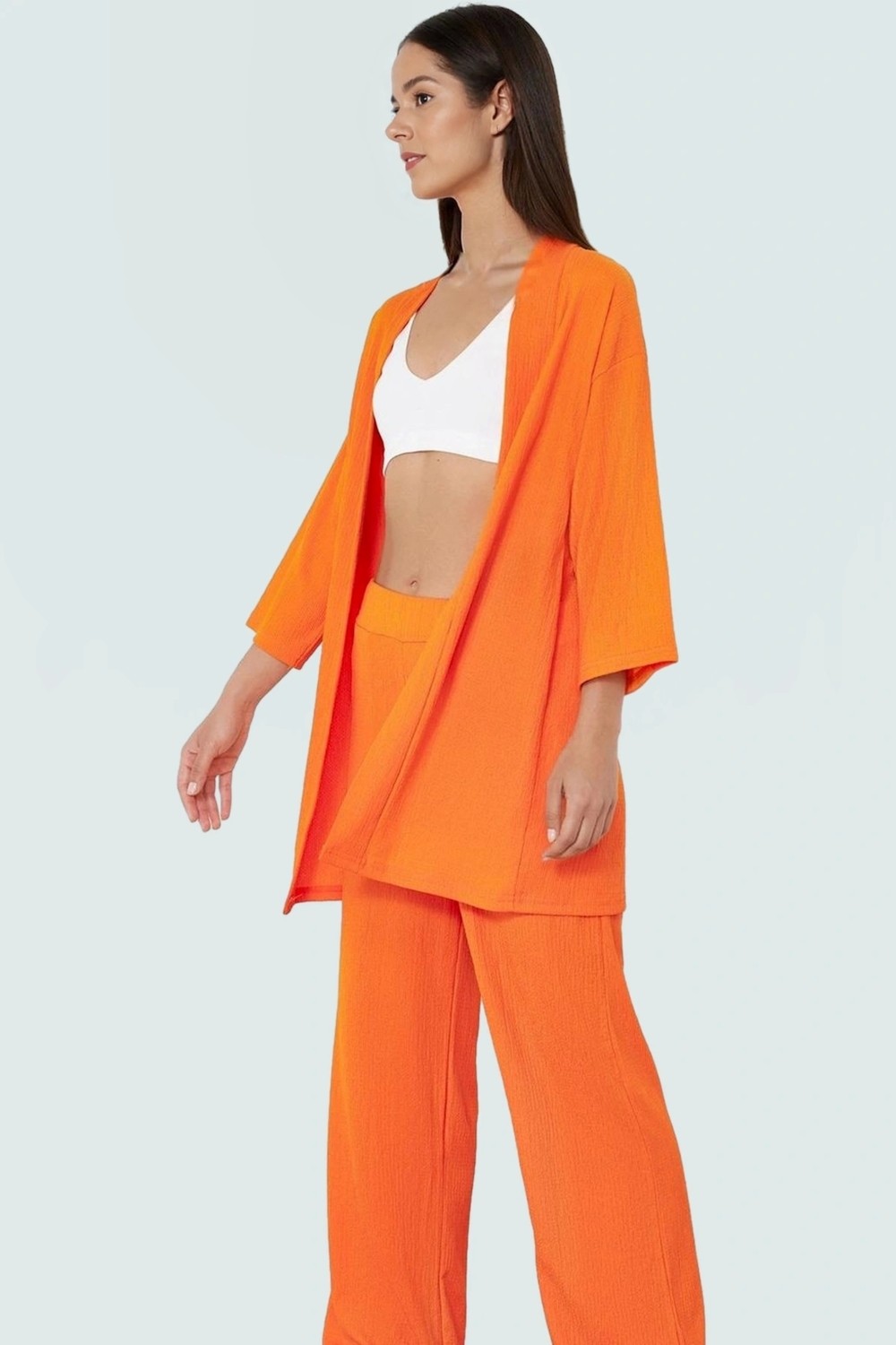 Ersefa Yazlık Kadın Kimono Pantolon Takım Rahat Şık ve Çok Yönlü Trend Tasarım Modern Stil Görünüm görsel 6