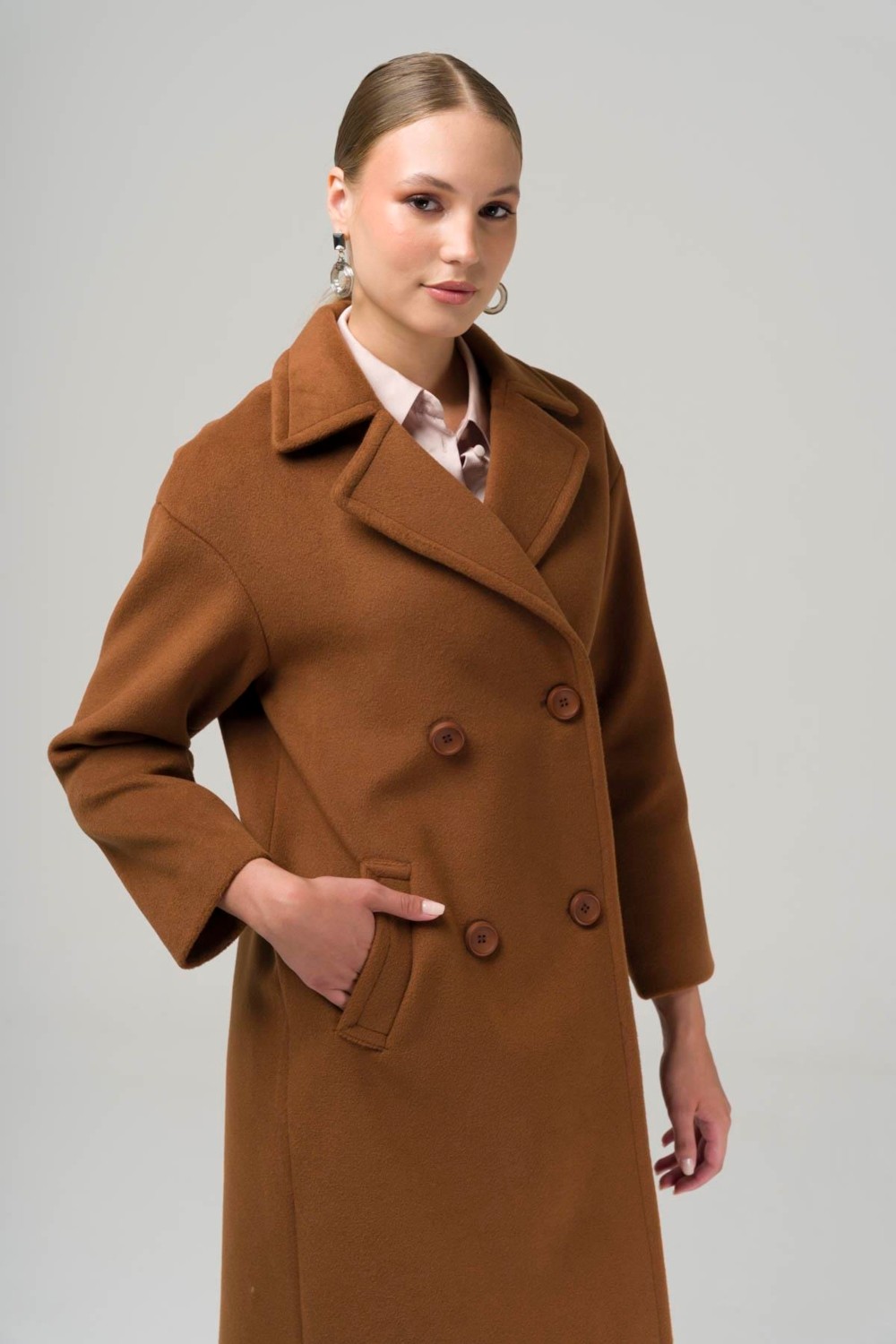 Olcay Kruvaze Ara Boy Oversize Kaban Taba 3860-Y görsel 4