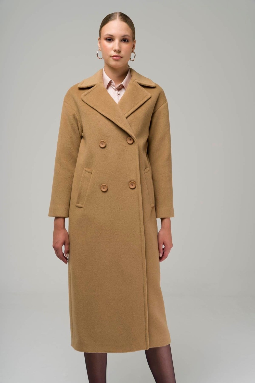 Olcay Kruvaze Ara Boy Oversize Kaban Kamel 3860-Y görsel 2