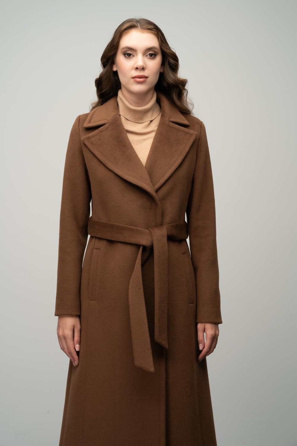 Olcay Exclusive Kaban Tütün Renkli Uzun Kol Dokuma Polyester Karışımlı Düz Desenli Kadın Tesettür 3057 görsel 2