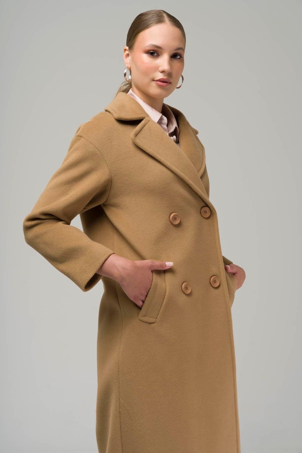 Olcay Kruvaze Ara Boy Oversize Kaban Kamel 3860-Y görsel 3