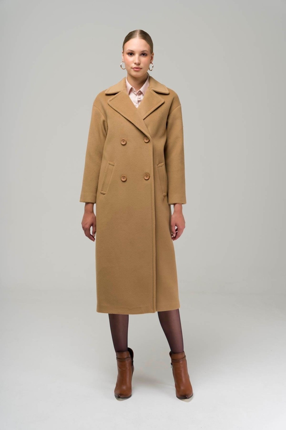 Olcay Kruvaze Ara Boy Oversize Kaban Kamel 3860-Y görsel 4