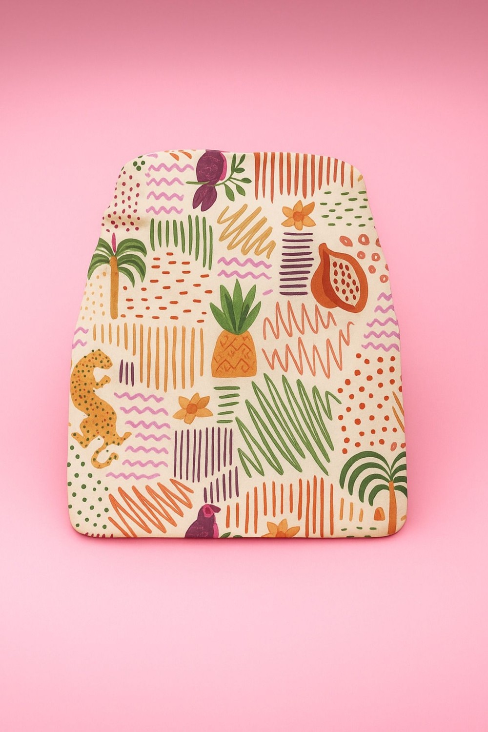 Pistore Krem Ananas ve Aslan Desenli Kısa Pareo Saten Kadın Plaj Elbisesi Yeni Sezon görsel 2
