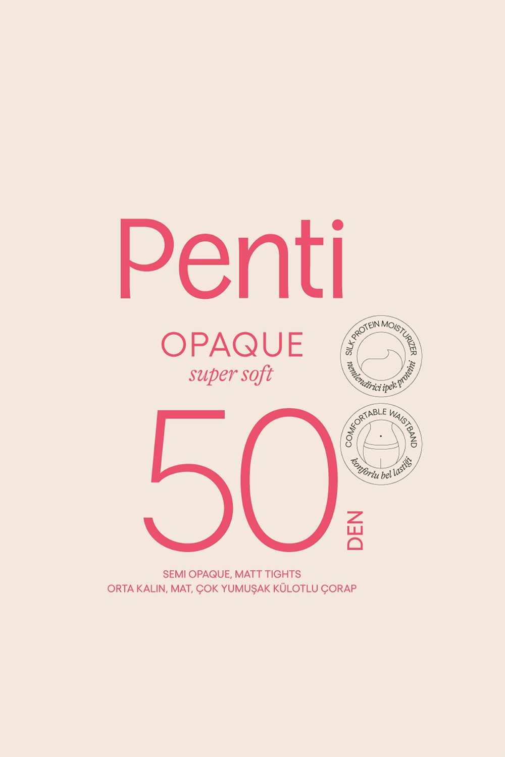 Penti Opak 50 Ten Rengi Külotlu Çorap-Pentilicious görsel 3