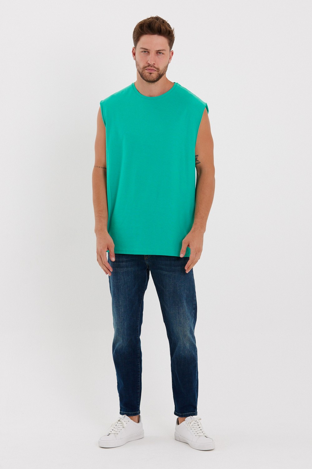 Superlife Bisiklet Yaka Kolsuz Tshirt görsel 5