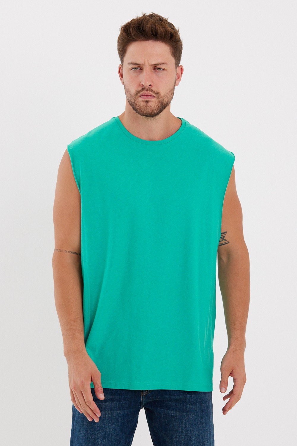 Superlife Bisiklet Yaka Kolsuz Tshirt görsel 6