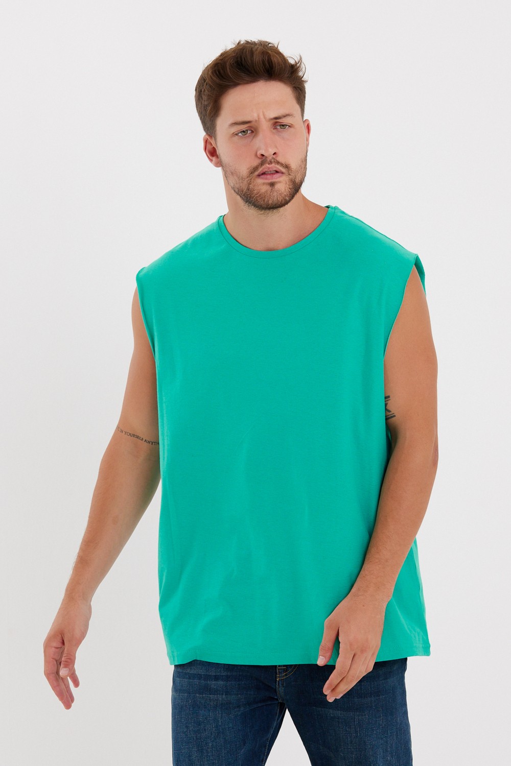 Superlife Bisiklet Yaka Kolsuz Tshirt görsel 7