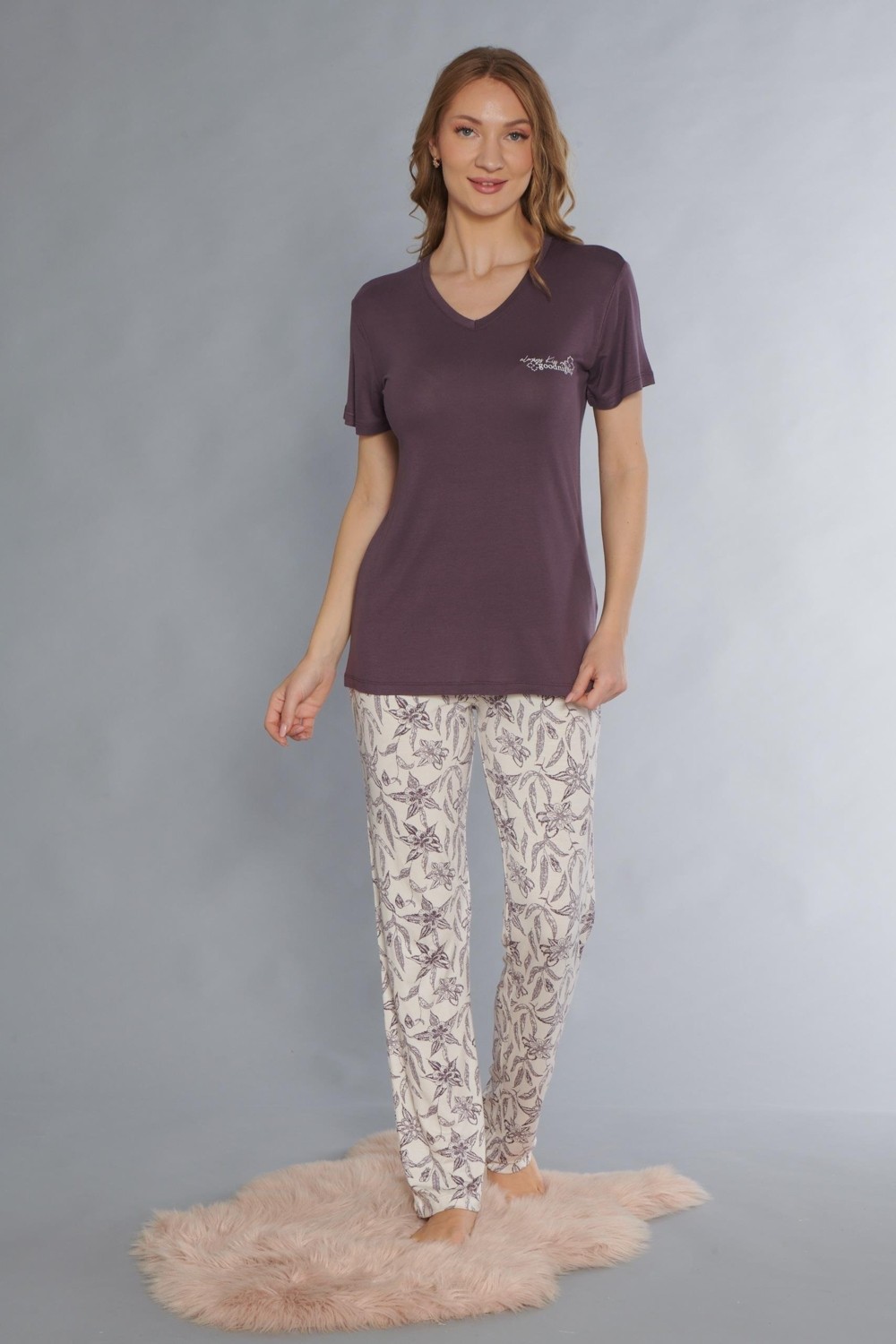 Flz Kısa Kol Viskon Pijama Takımı Flz 88-116
