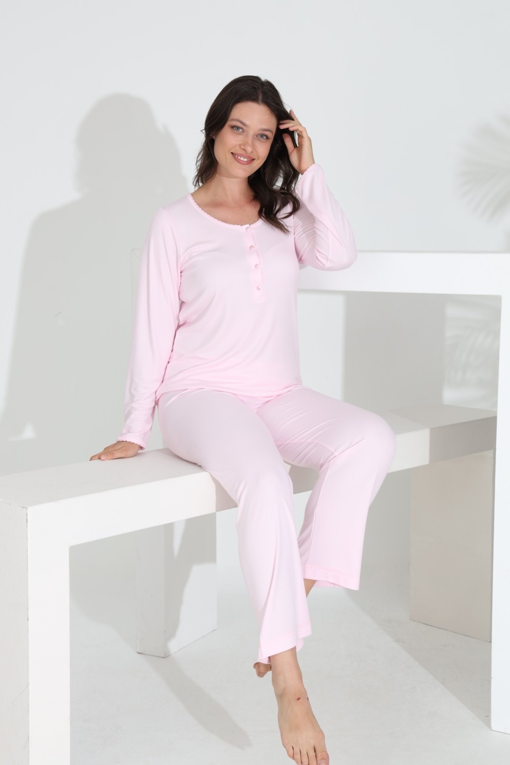 Etoile Bambu Uzun Kol Hamile Lohusa Pijama Takımı 30270-30273 görsel 2
