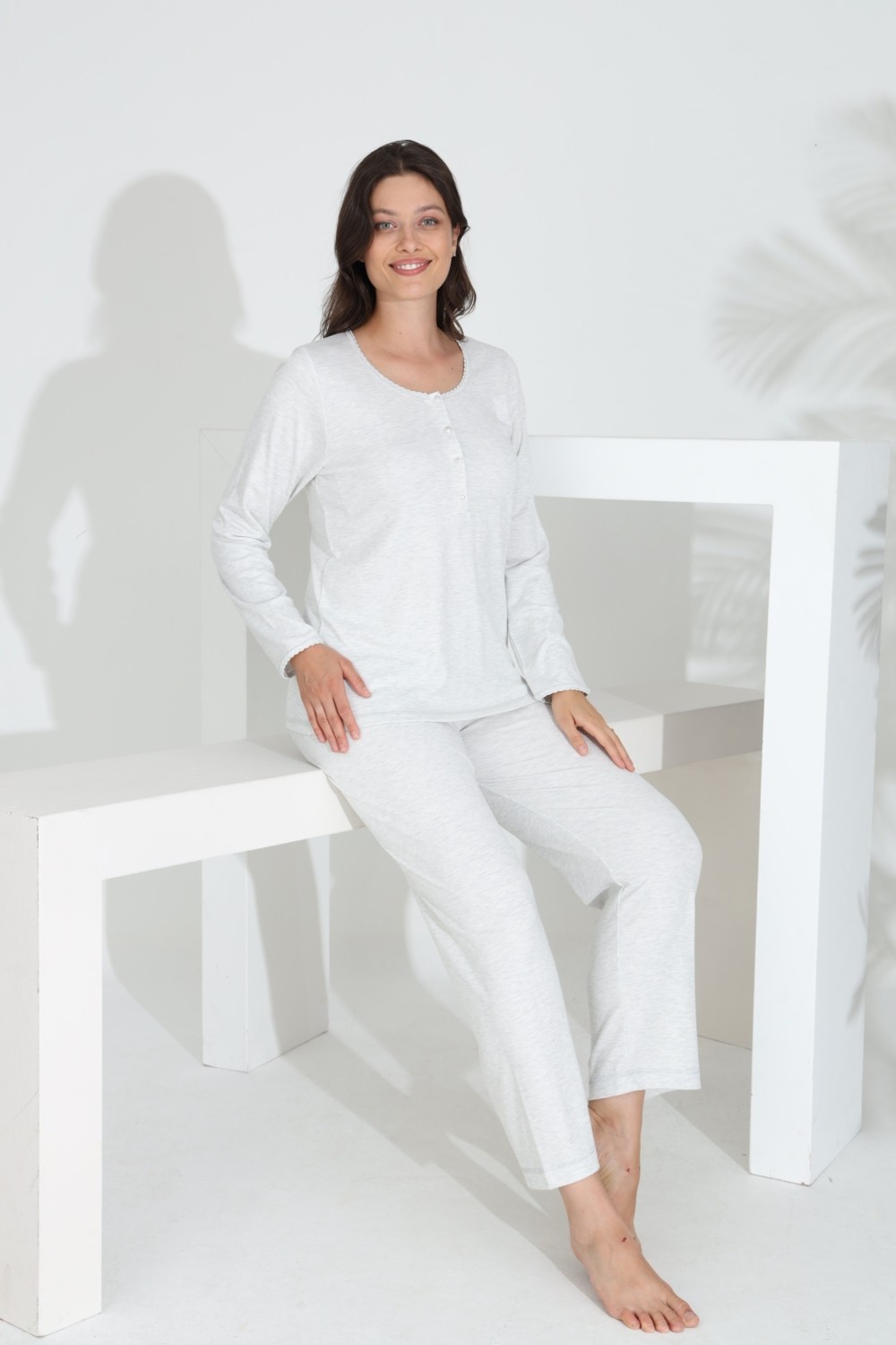 Etoile Bambu Uzun Kol Hamile Lohusa Pijama Takımı 30270-30273 görsel 7