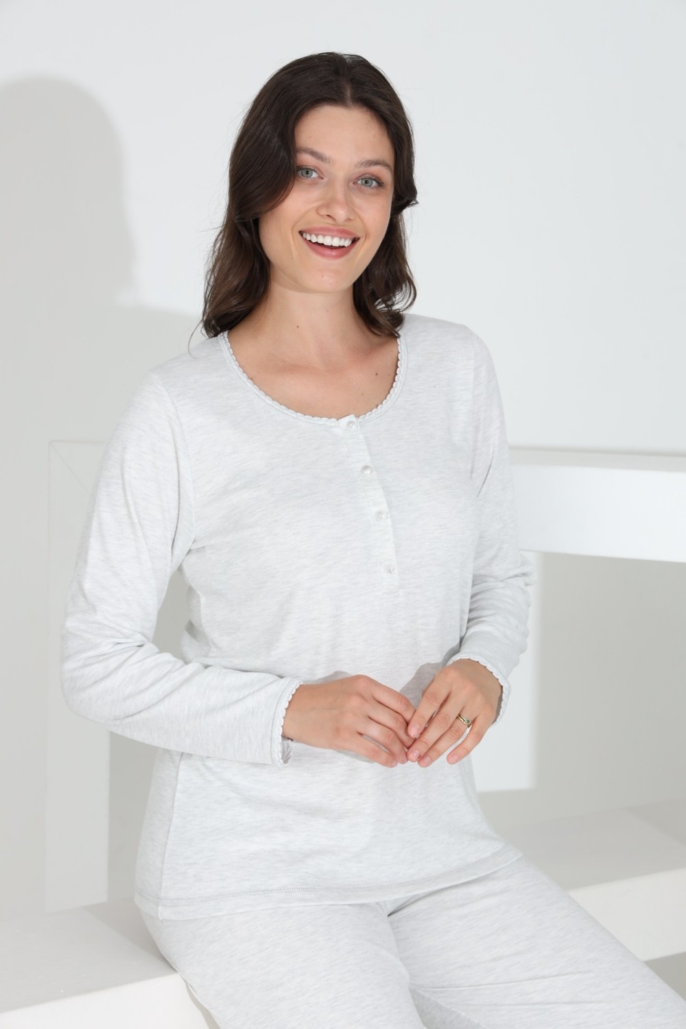 Etoile Bambu Uzun Kol Hamile Lohusa Pijama Takımı 30270-30273 görsel 8