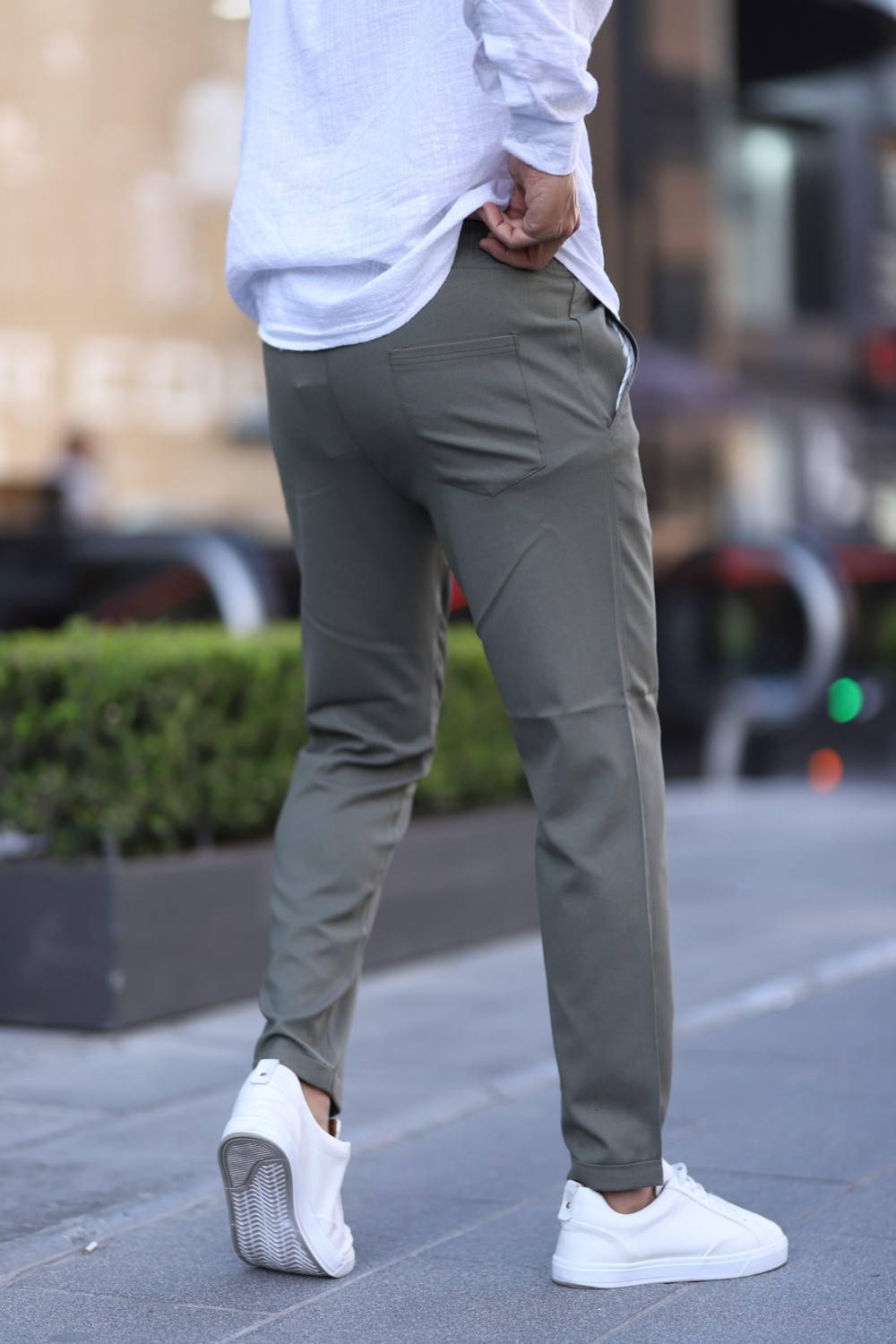 Hello7 Erkek Dar Kesim Duble Paça Esnek Jogger Pantolon görsel 5