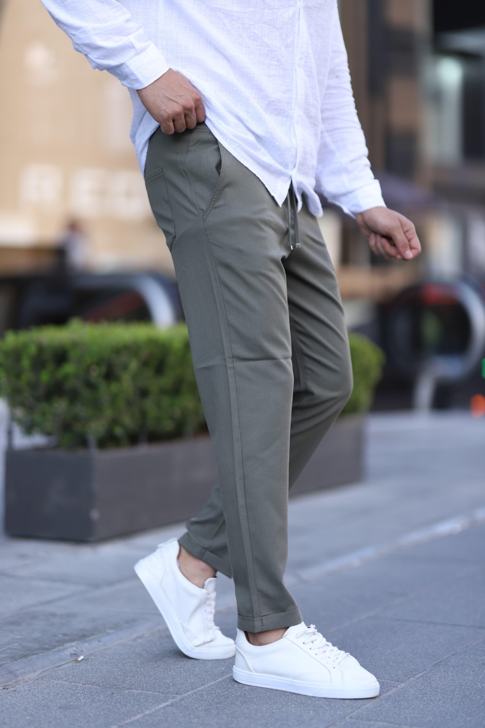 Hello7 Erkek Dar Kesim Duble Paça Esnek Jogger Pantolon görsel 6