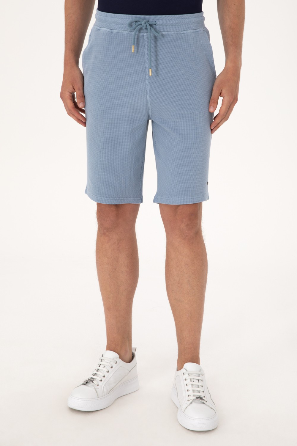 U.S. Polo Assn. Erkek Mavi Örme Şort 50298082-VR036 görsel 8