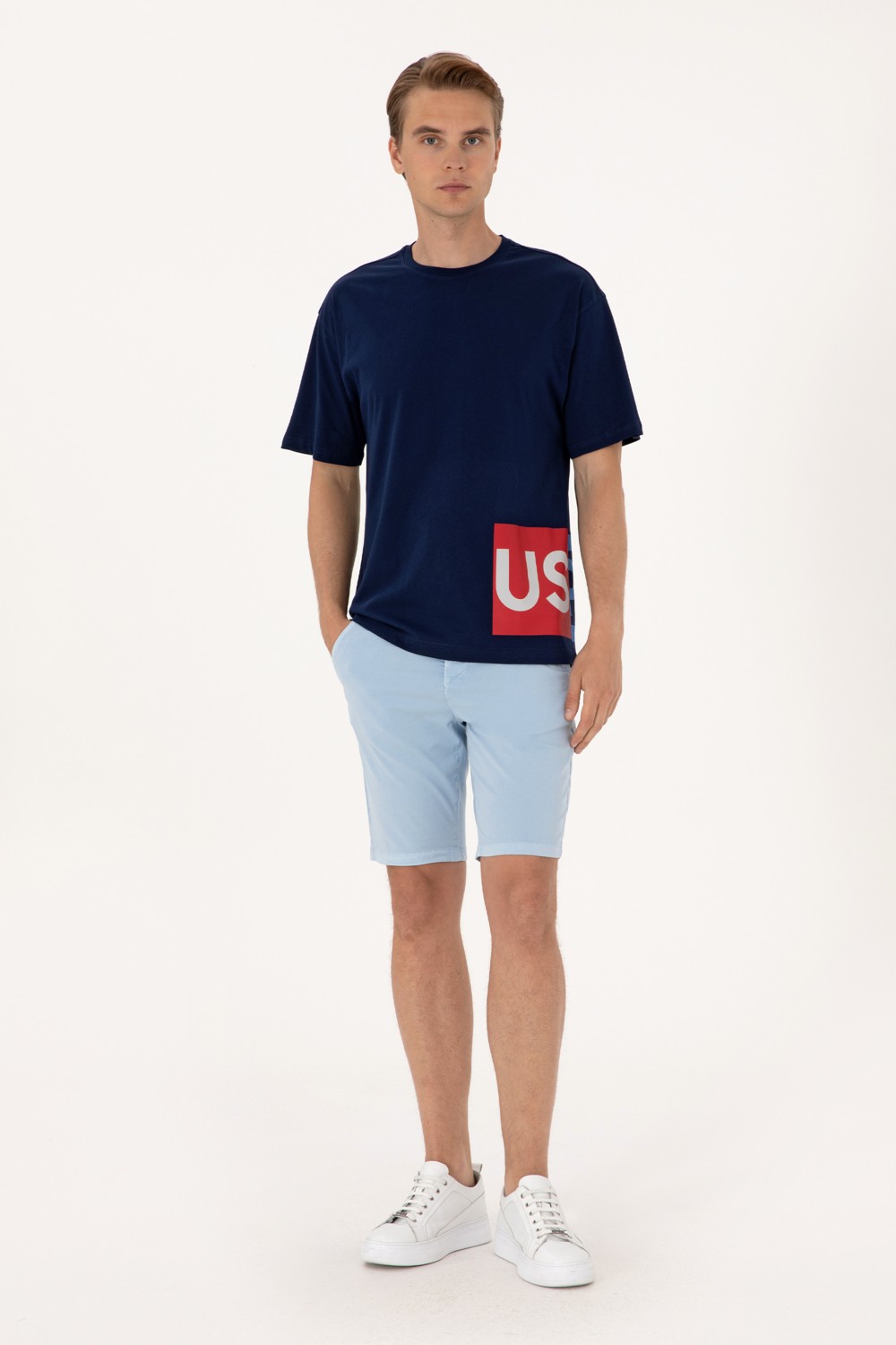 U.S. Polo Assn. Erkek Açık Mavi Dokuma Şort 50299183-VR003