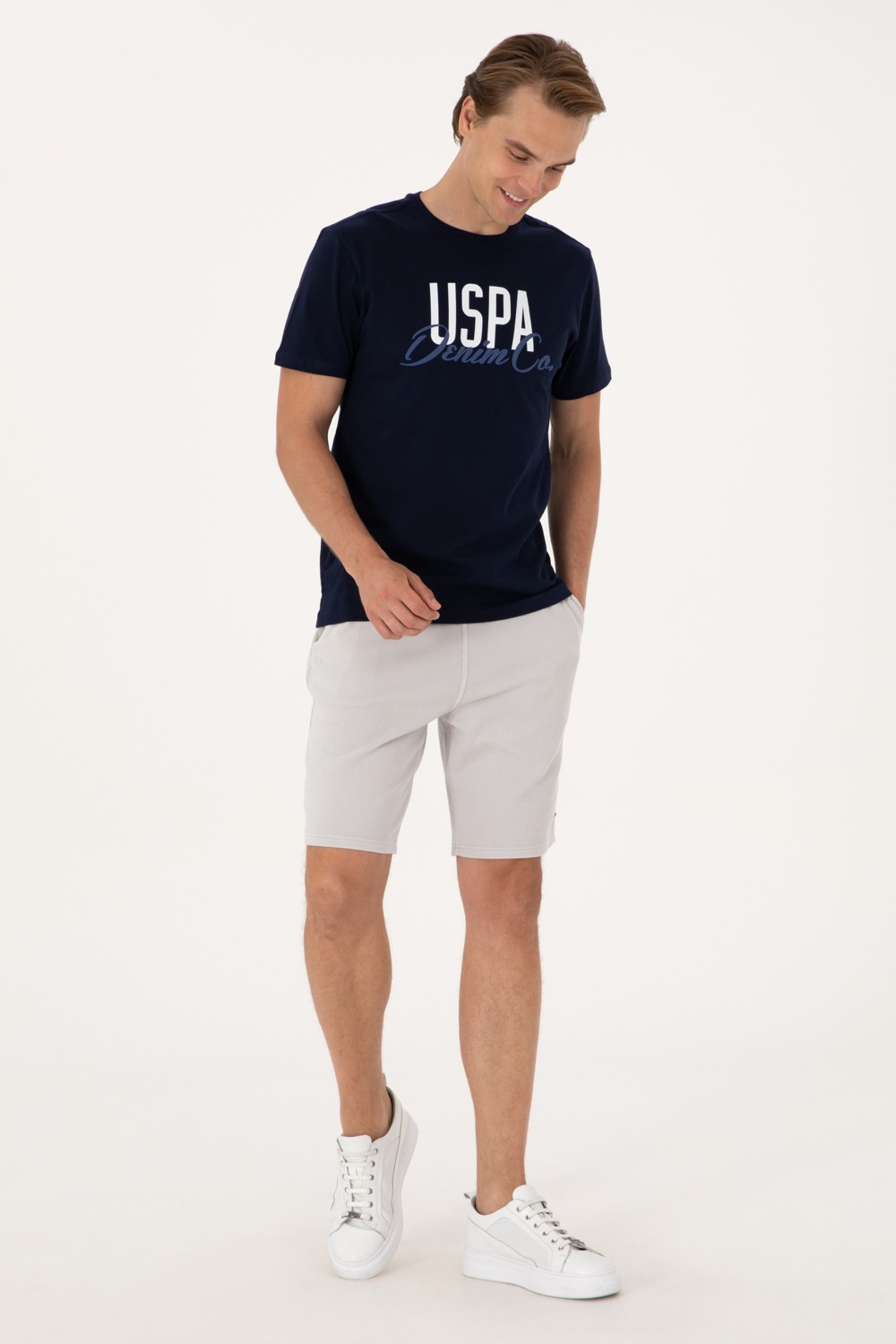 U.S. Polo Assn. Erkek Mavi Örme Şort 50298082-VR036 görsel 3