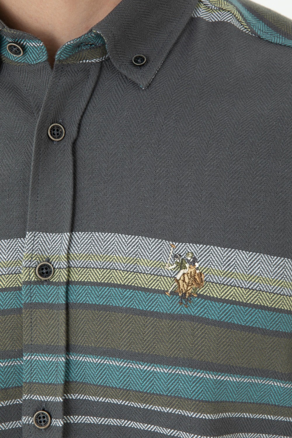 U.S. Polo Assn. Erkek Taş Gömlek Desenli 50272374-VR049 görsel 7