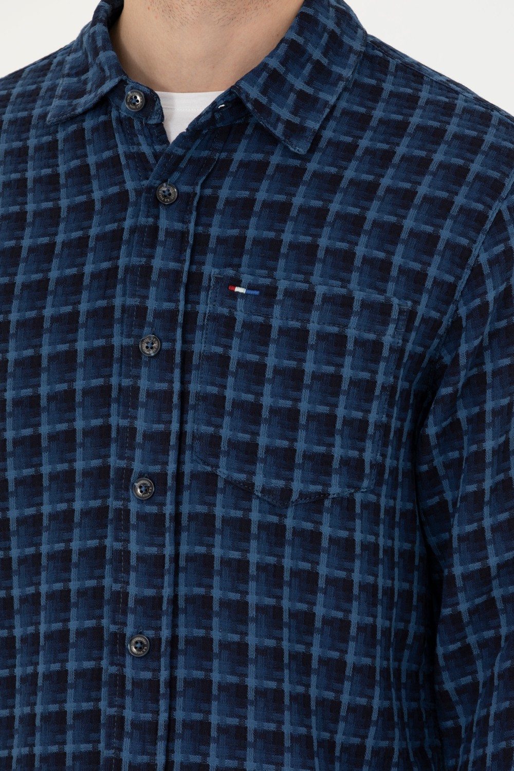 U.S. Polo Assn. Erkek Mavi Jean Gömlek 50272608-DN0022 görsel 7
