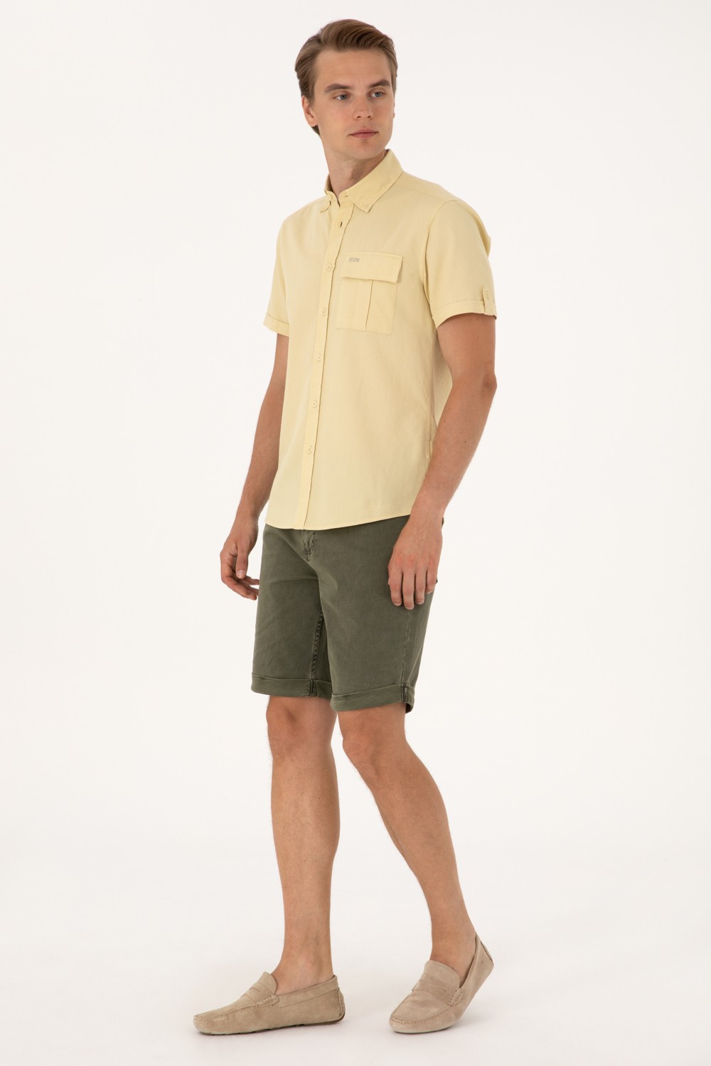 U.S. Polo Assn. Erkek Haki Jean Şort 50301847-VR027 görsel 3