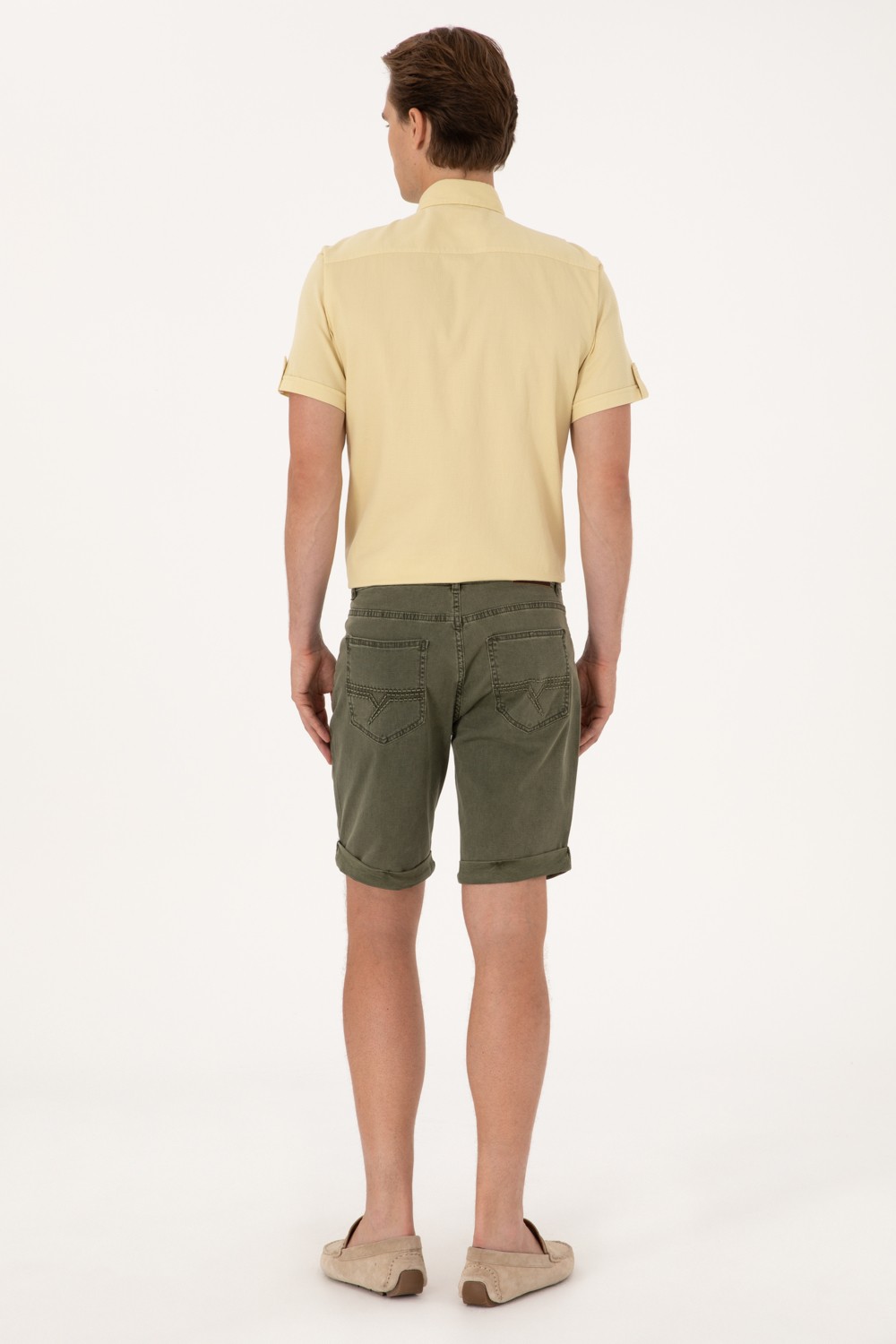 U.S. Polo Assn. Erkek Haki Jean Şort 50301847-VR027 görsel 4