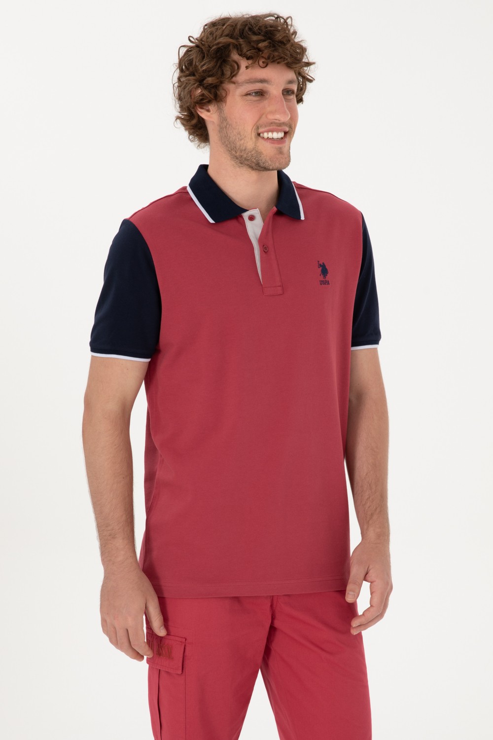 U.S. Polo Assn. Erkek Beyaz Regular Fit Polo Yaka Tişört 50306871-VR013 görsel 3