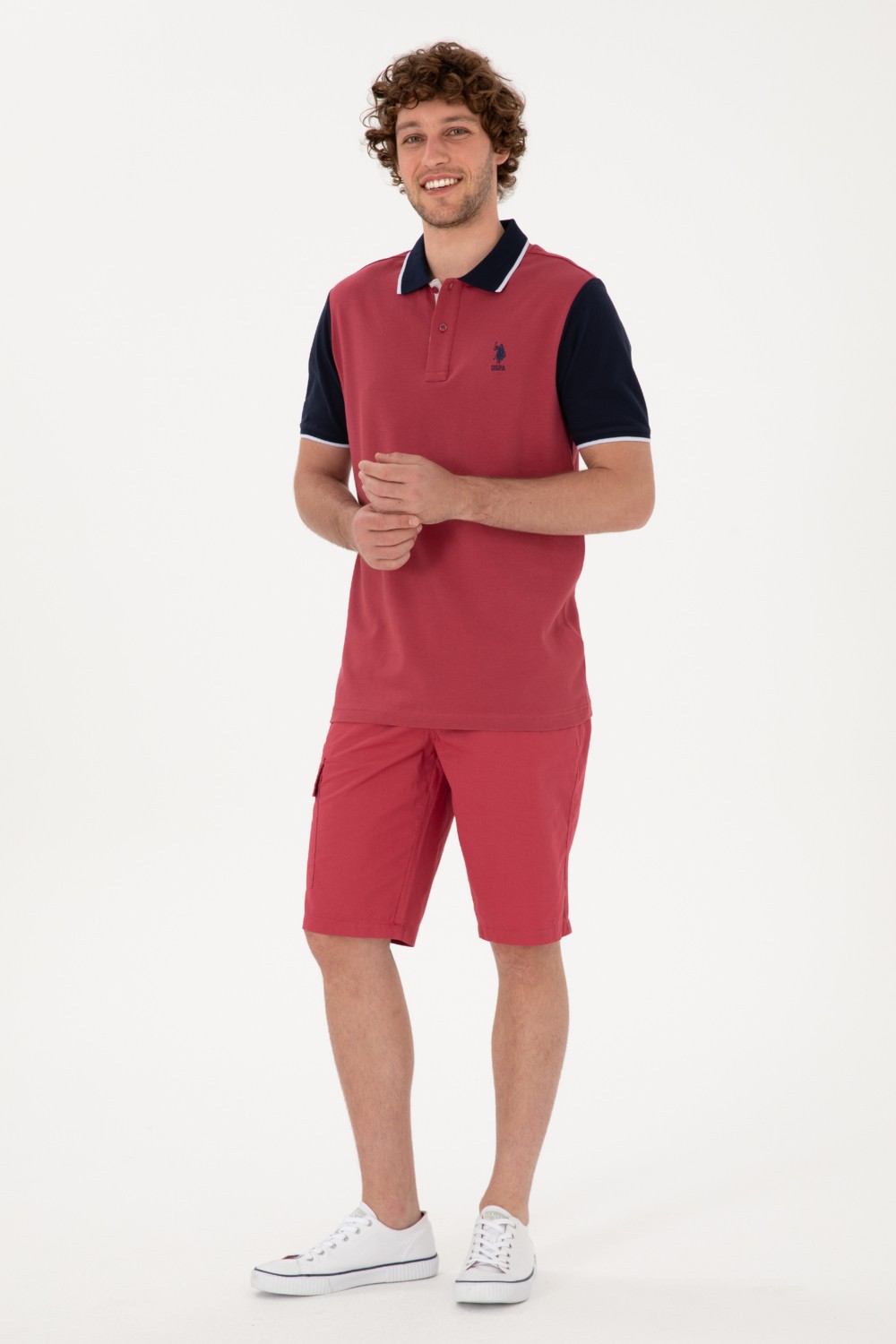 U.S. Polo Assn. Erkek Beyaz Regular Fit Polo Yaka Tişört 50306871-VR013 görsel 4