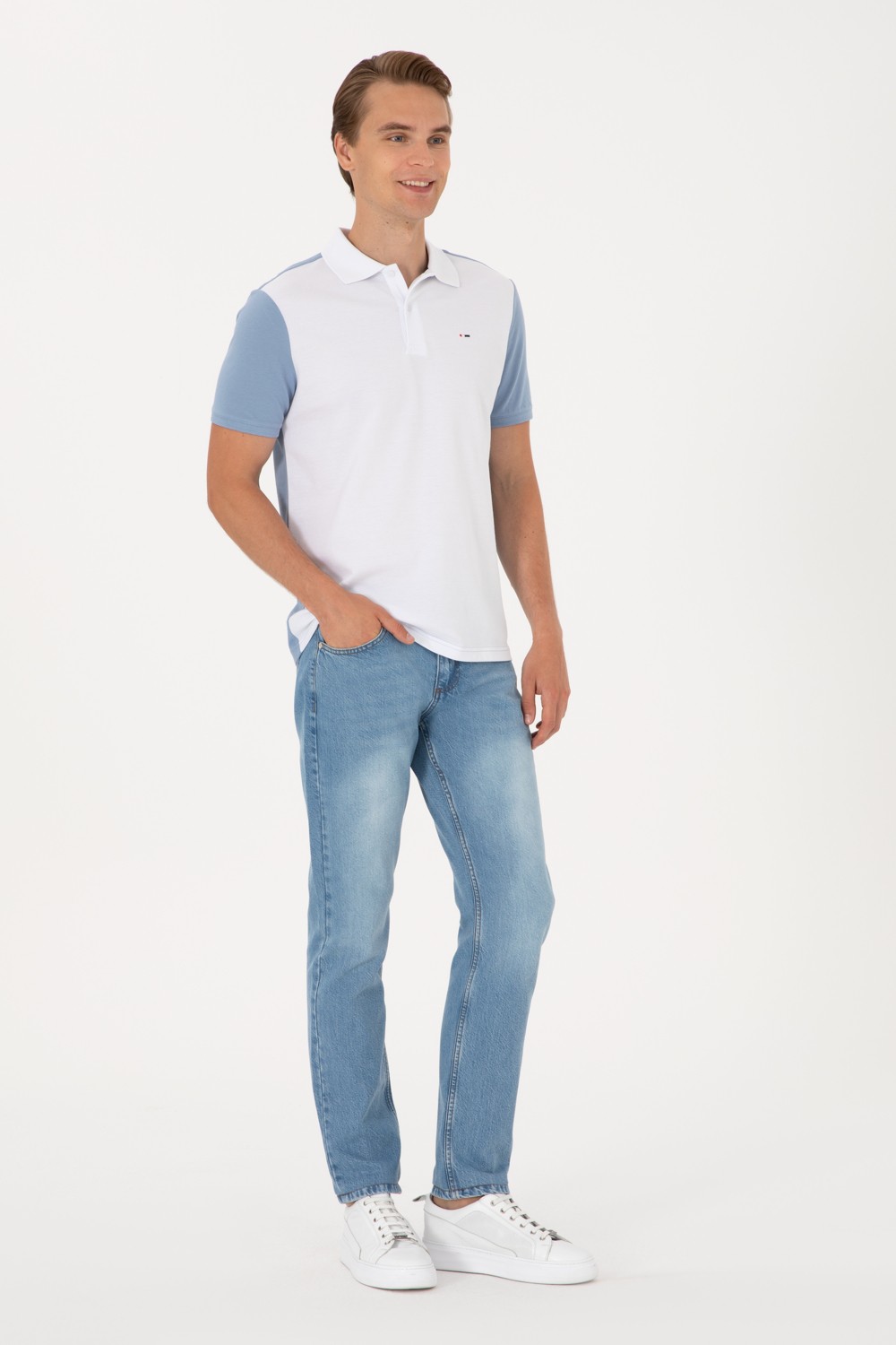 U.S. Polo Assn. Erkek Regular Fit Lacivert Polo Yaka Tişört 50306790-VR033 görsel 4