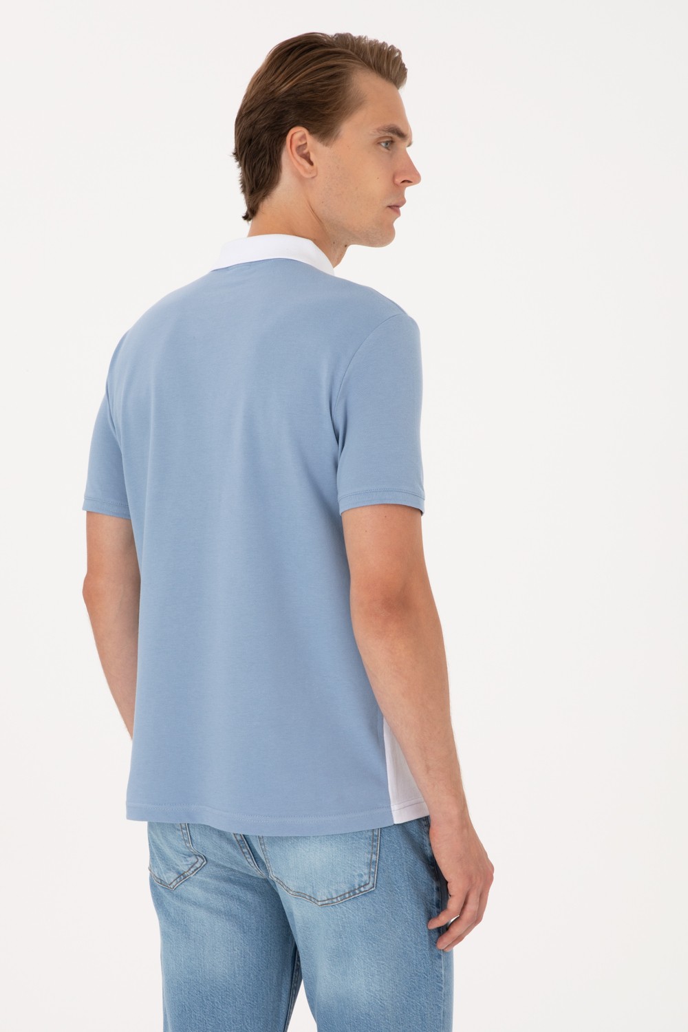 U.S. Polo Assn. Erkek Regular Fit Lacivert Polo Yaka Tişört 50306790-VR033 görsel 5