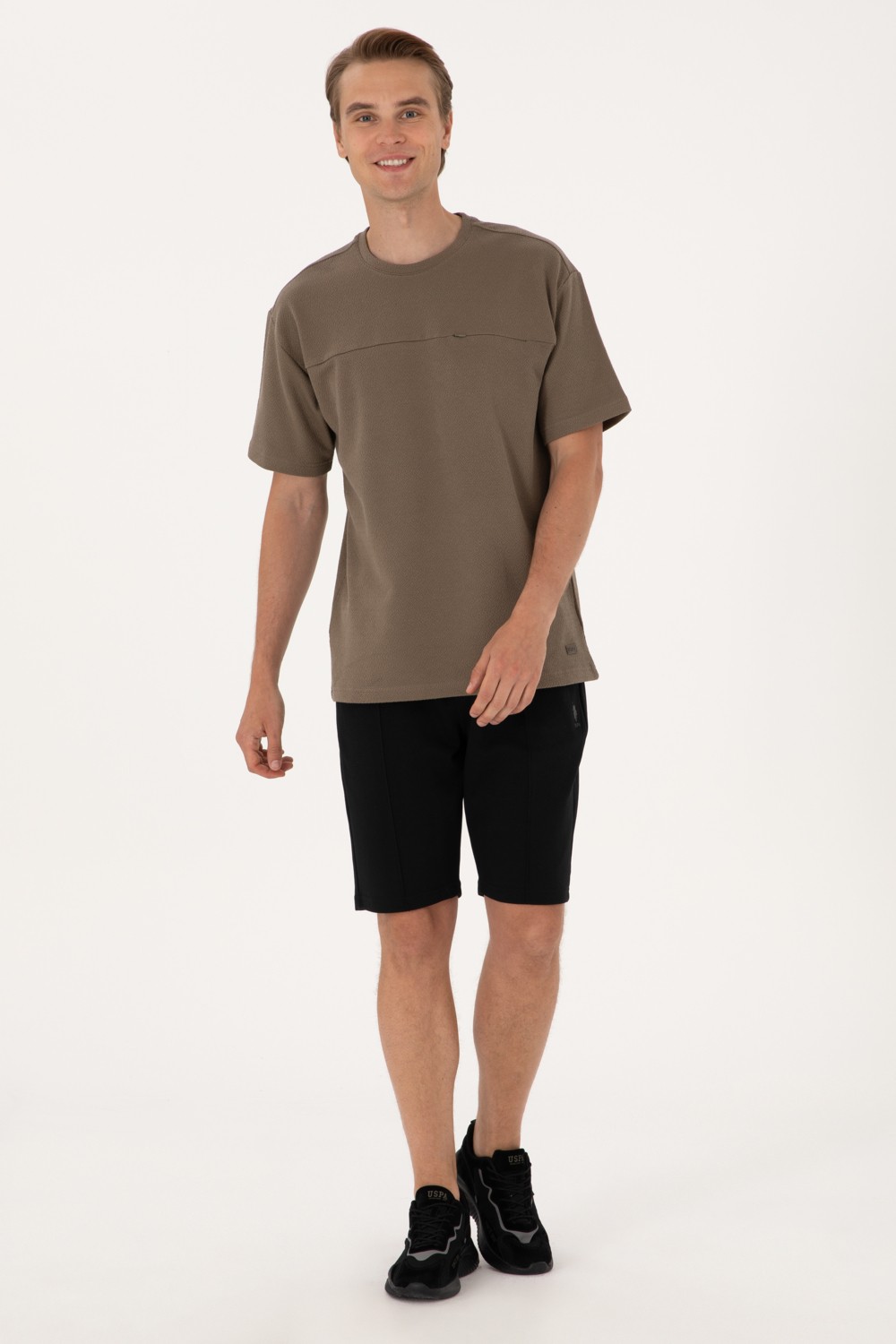 U.S. Polo Assn. Erkek Siyah Örme Şort 50305925-VR046