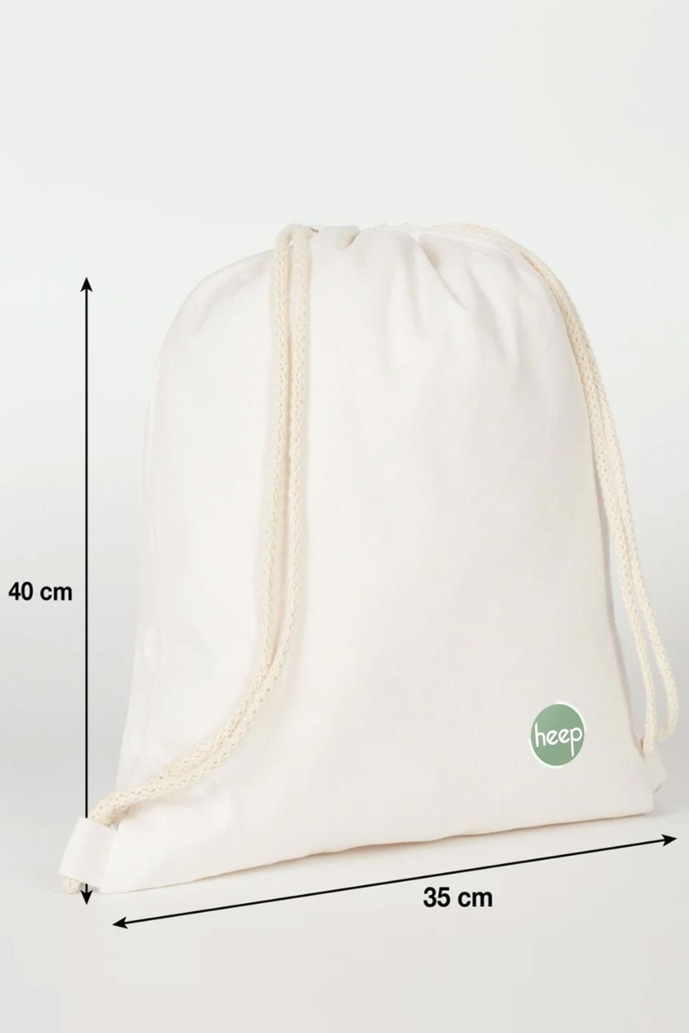 Heep Krem 35X40 cm Unisex Ham Bez Büzgülü Sırt Ayakkabı Çantası görsel 2