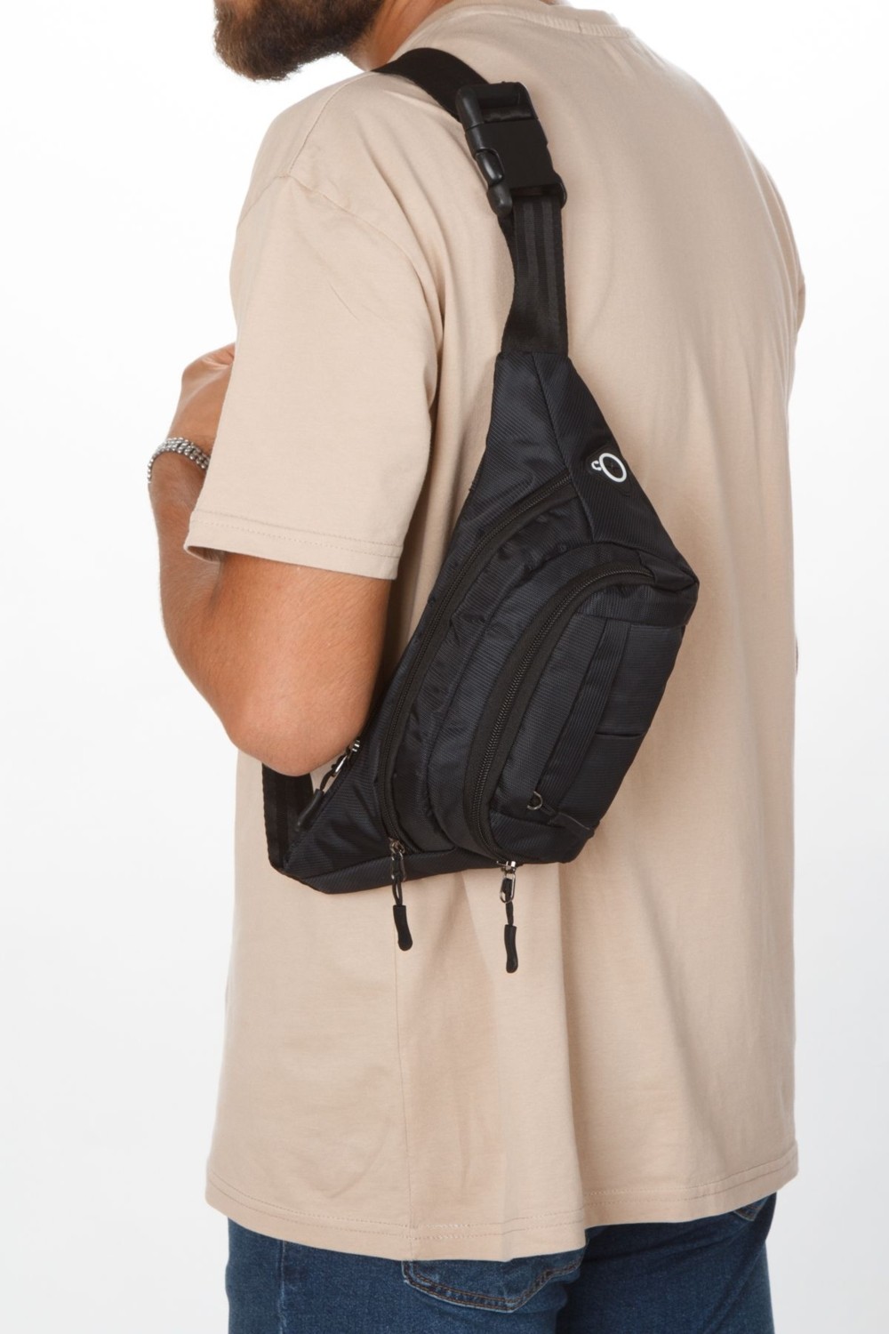Avca Siyah Unisex Suya Dayanıklı Çapraz Askılı Omuz Bel Çanta Günlük Yürüyüş Koşu Outdoor Çanta görsel 7