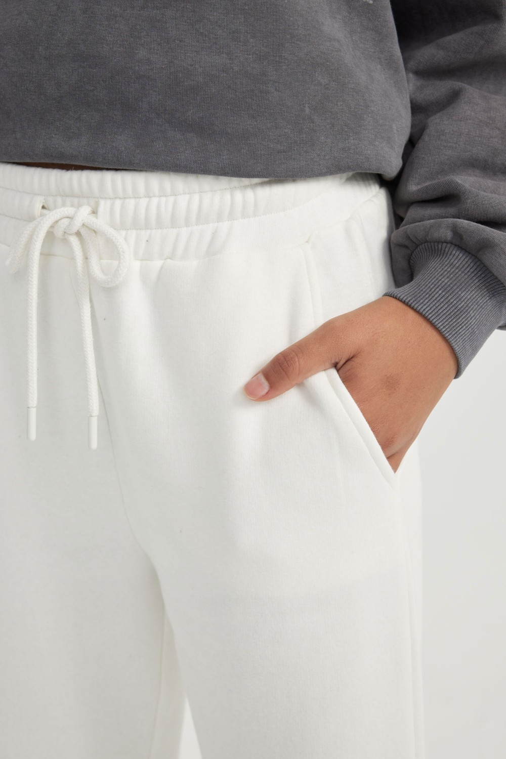 DeFacto Standart Fit Kalın Jogger Eşofman Altı Bel Paça Lastikli Basic Düz Uzun Boy S7370AZ24SP görsel 5