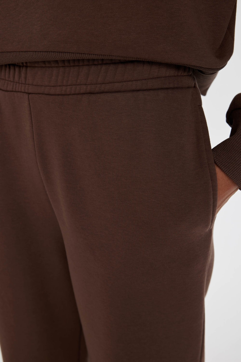 DeFacto Straight Fit Kalın Eşofman Altı Beli Lastikli Cepli Yüksek Bel Basic Düz B8571AX24WN görsel 5