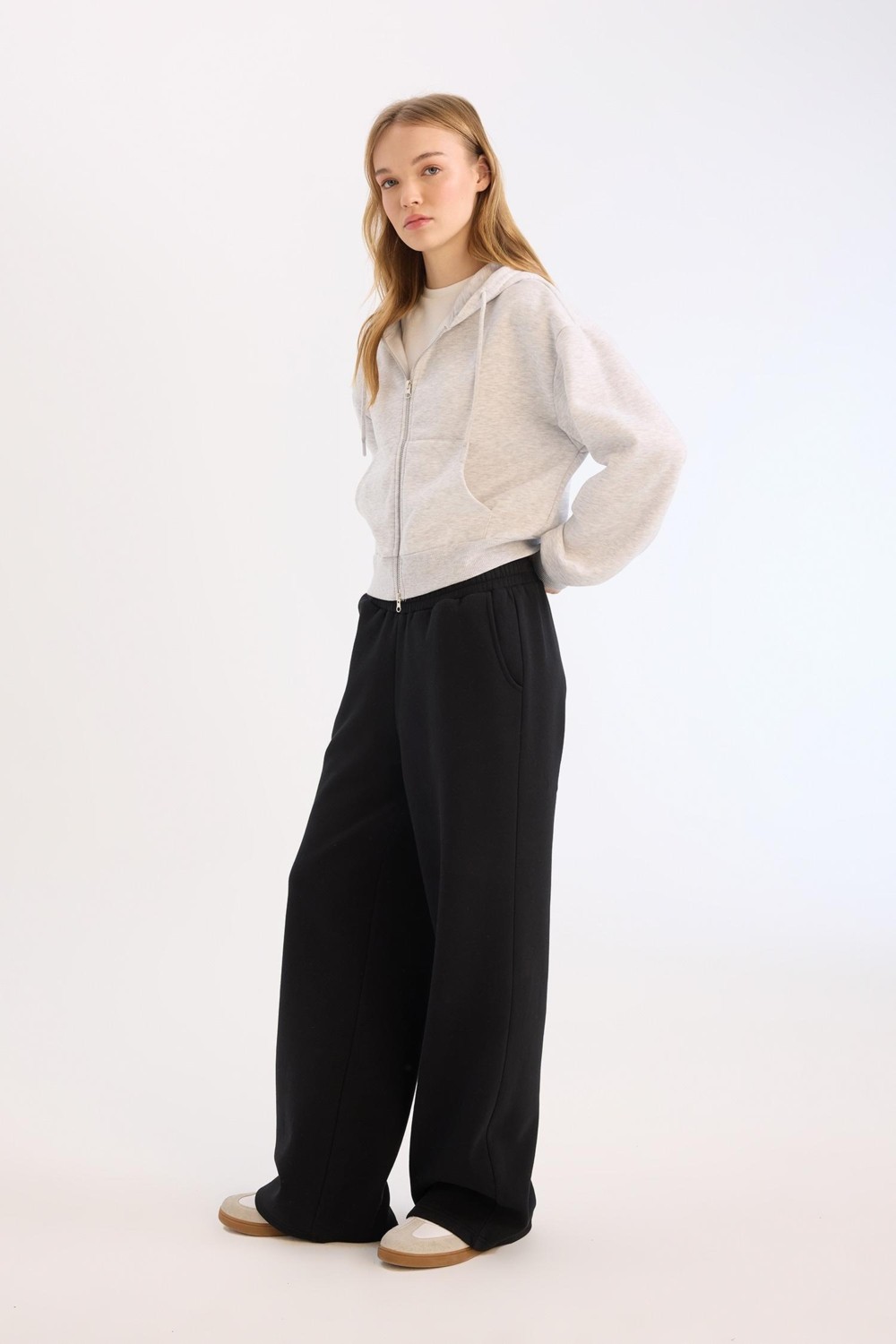 DeFacto Wide Leg Eşofman Altı Beli Lastikli Geniş Bol Paça B3345AX25SP görsel 2