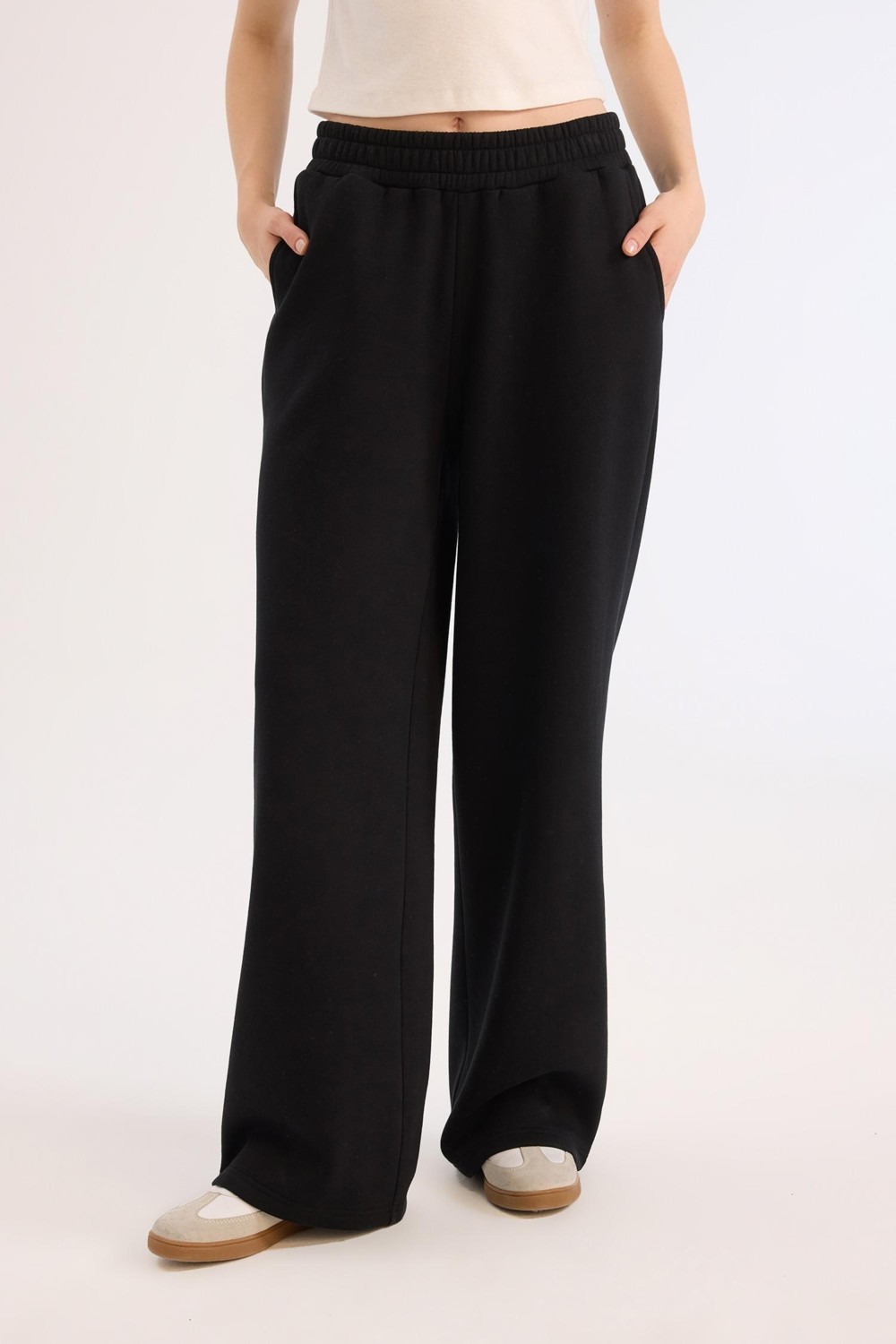 DeFacto Wide Leg Eşofman Altı Beli Lastikli Geniş Bol Paça B3345AX25SP görsel 4