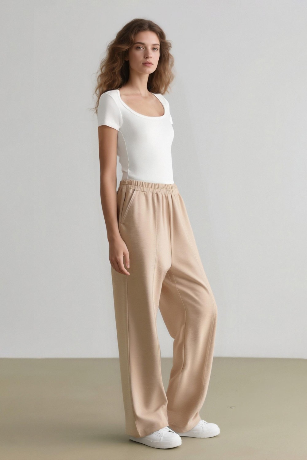DeFacto Beli Lastikli Basic Harem Pantolon E4359AX25SP görsel 2
