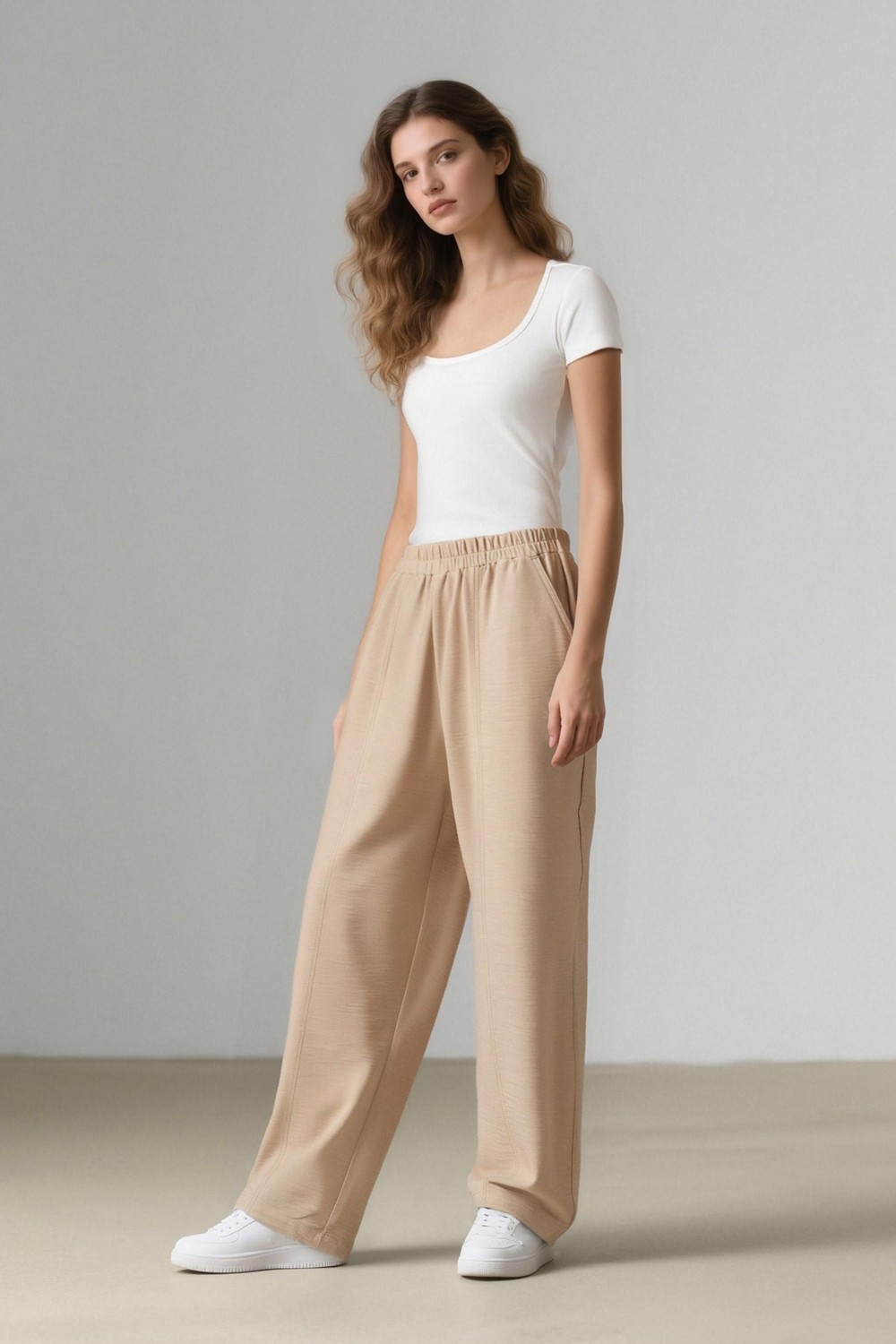 DeFacto Beli Lastikli Basic Harem Pantolon E4359AX25SP görsel 3