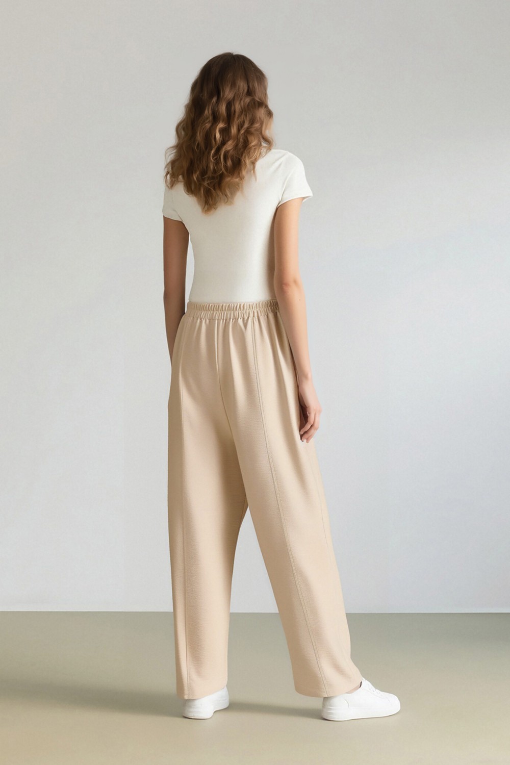 DeFacto Beli Lastikli Basic Harem Pantolon E4359AX25SP görsel 7
