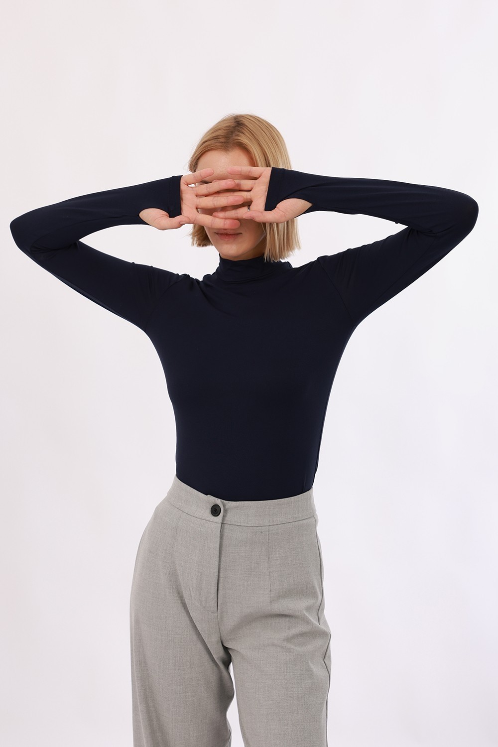 Yade Fashion Kadın Parmak Detaylı Body görsel 8