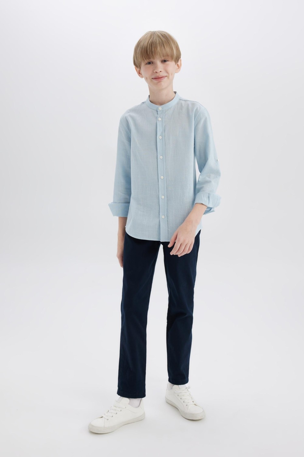 DeFacto Düz Paça Basic Düz Gabardin Pantolon Erkek Çocuk X4224A625SM görsel 4