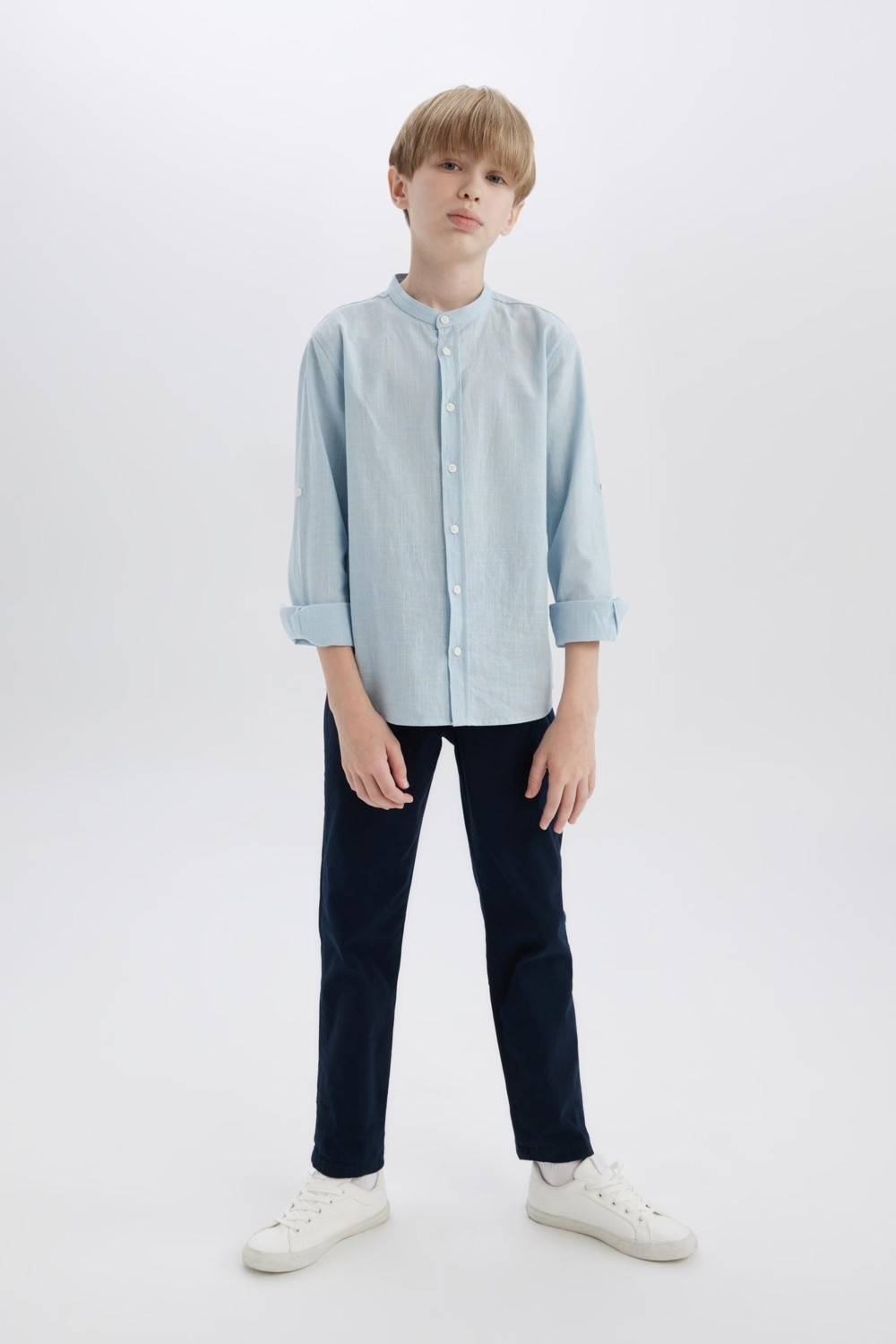 DeFacto Düz Paça Basic Düz Gabardin Pantolon Erkek Çocuk X4224A625SM görsel 6