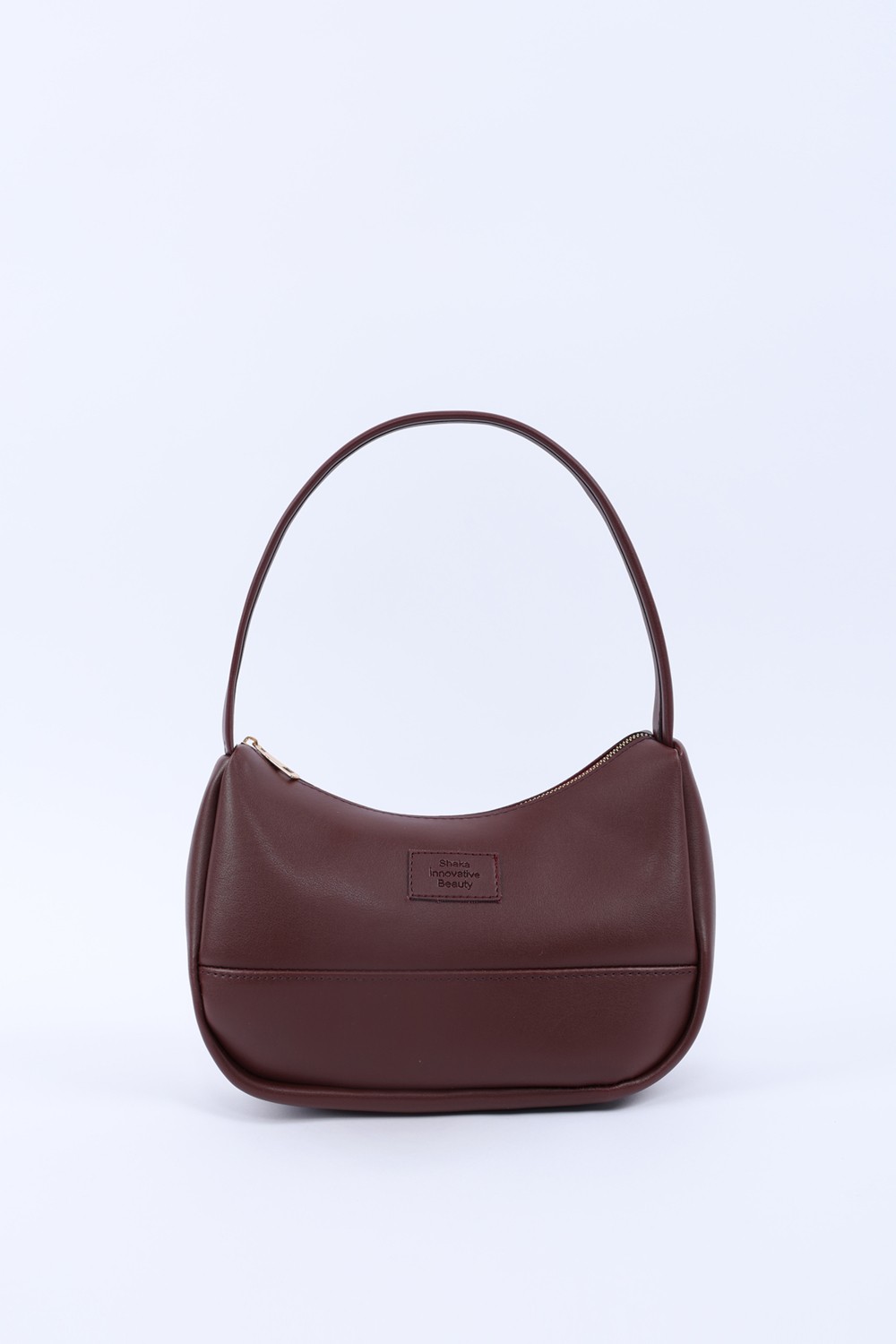 SHAKA Bordo SHK229 Suni Deri , Fermuarlı Tek Bölmeli , Baget Model El, Kol ve Omuz Çantası