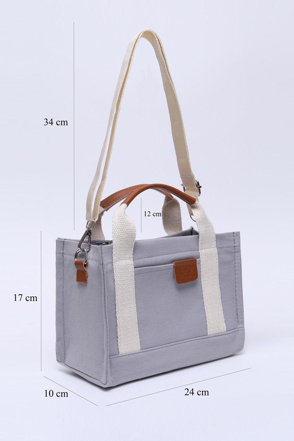 SHAKA Vizon SHK138 2 Bölmeli Kanvas Kumaş Ayarlanabilir Askılı Fermuarlı El, Kol ve Omuz Çantası U:17 G:24 E:10 cm görsel 2