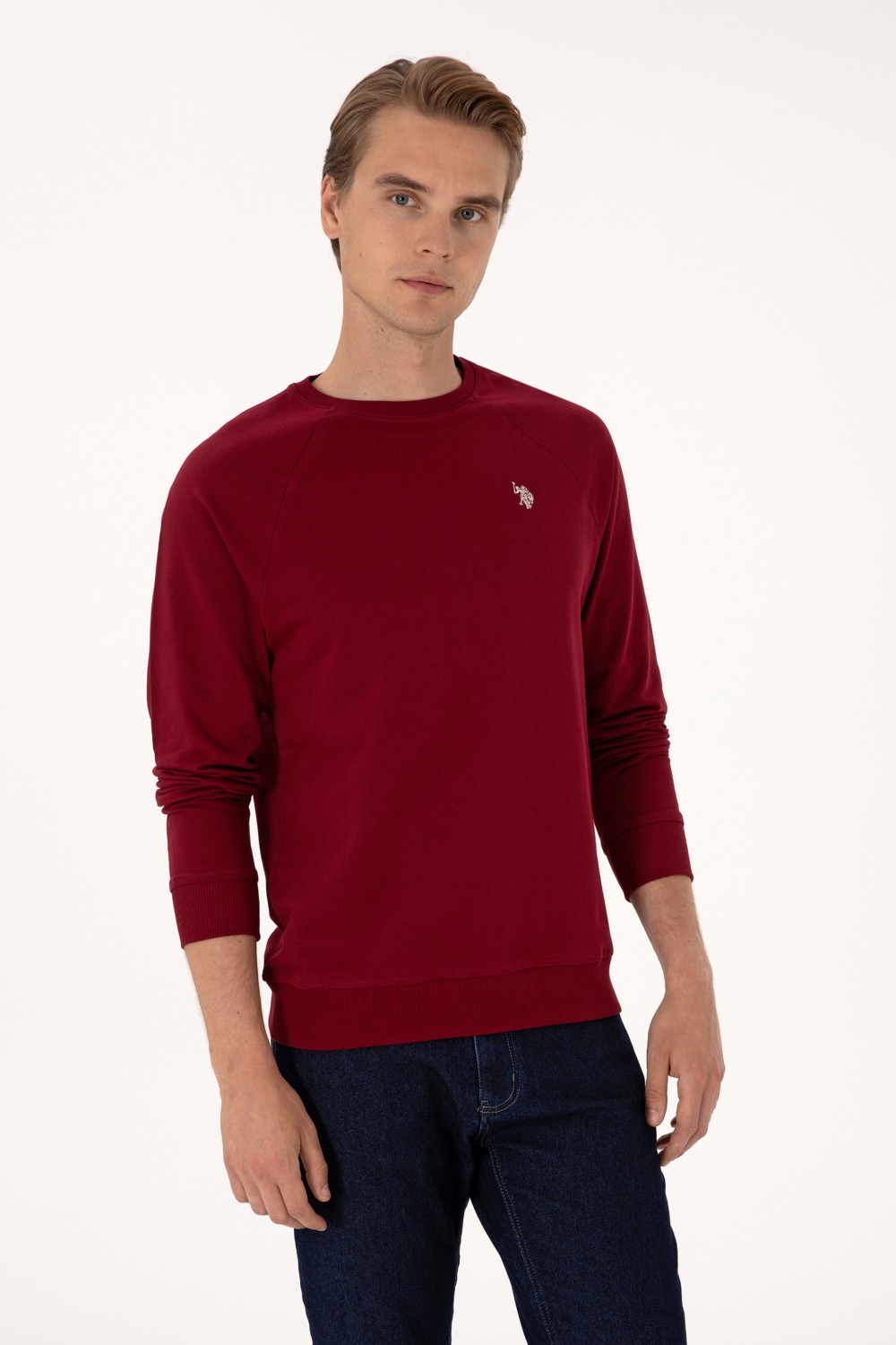 U.S. Polo Assn. Erkek Regular Fit Bisiklet Yaka Siyah İnce Basic Sweatshirt 50313752-VR046