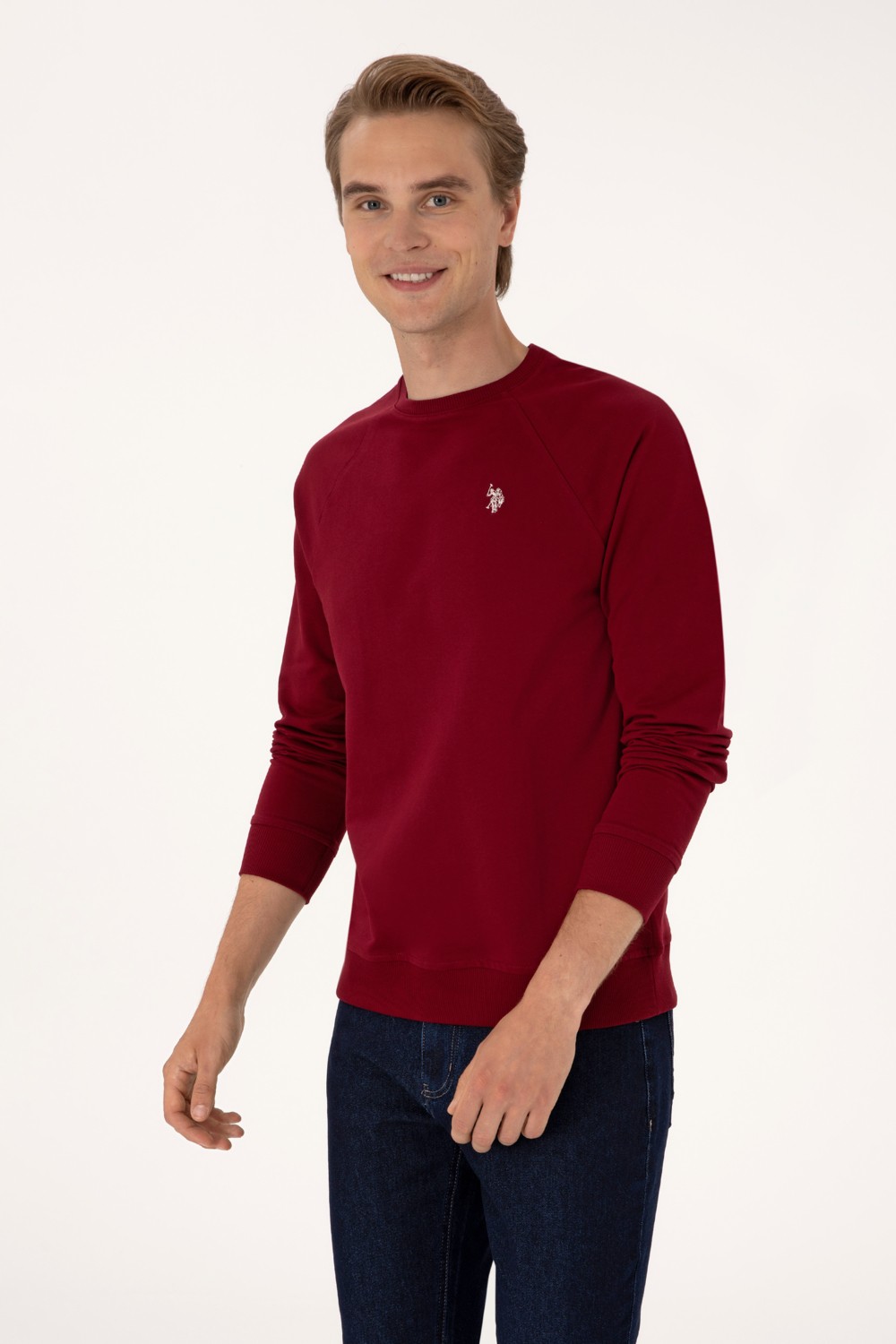 U.S. Polo Assn. Erkek Regular Fit Bisiklet Yaka Siyah İnce Basic Sweatshirt 50313752-VR046 görsel 3