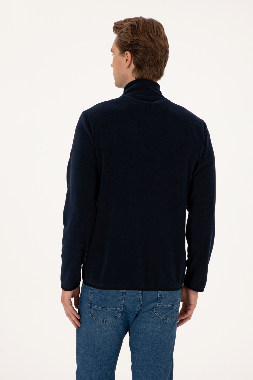 U.S. Polo Assn. Erkek Regular Fit Gri Polar Örme Hırka 50313779-VR024 görsel 5