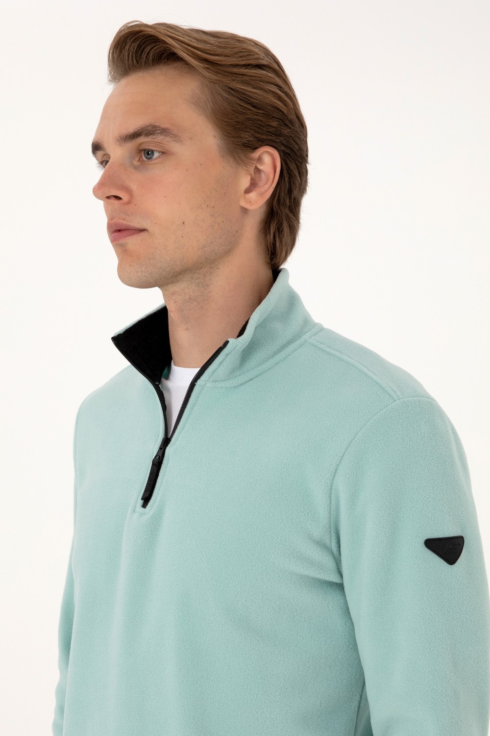 U.S. Polo Assn. Erkek Regular Fit Lacivert Polar Yarım Fermuarlı Basic Sweatshirt 50313777-VR033 görsel 2